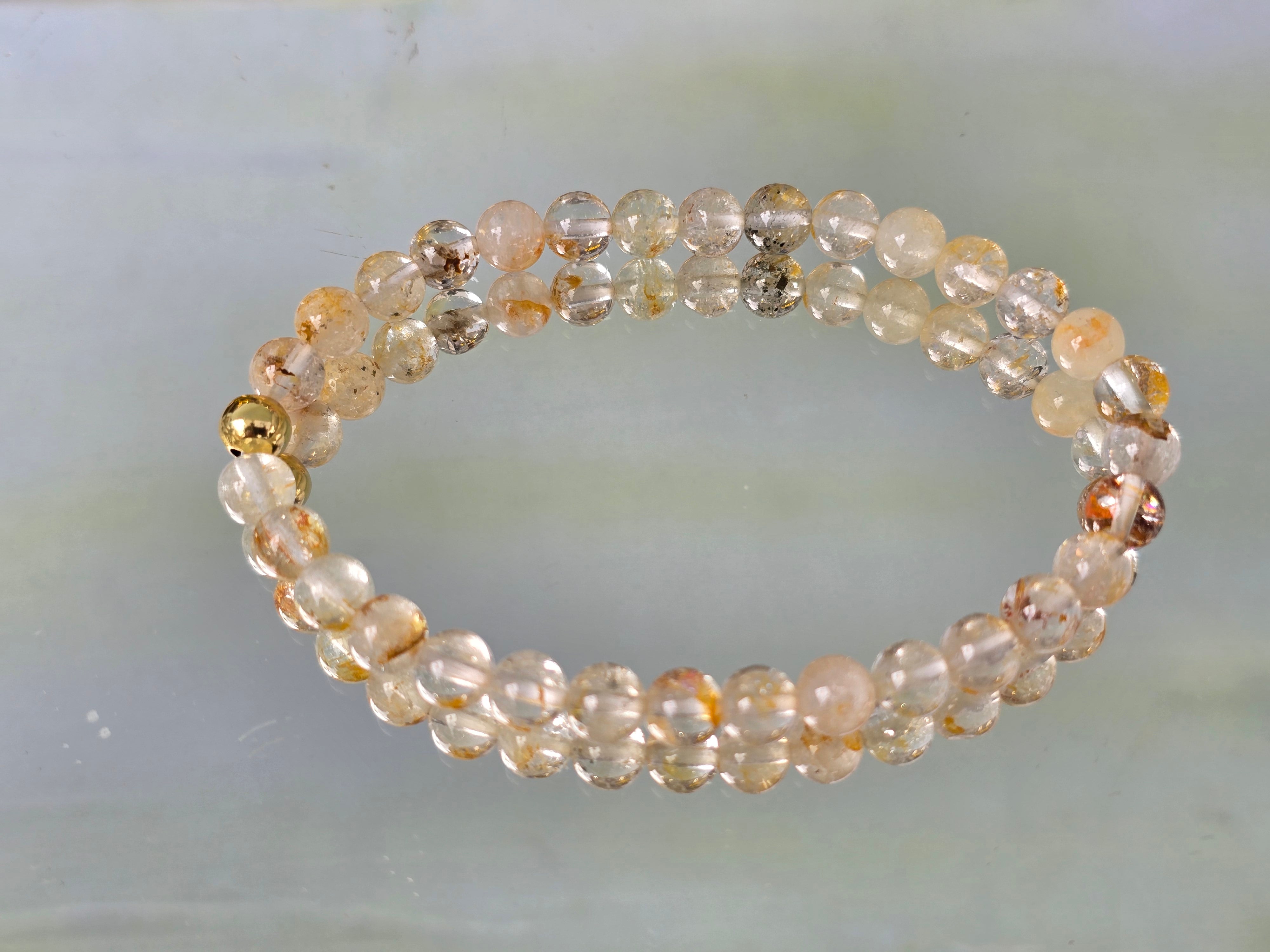 Natural Golden (Champagne) Topaz 6mm Beads Bracelet – Stone of Abundance, Confidence & Manifestation Crystal Wellness