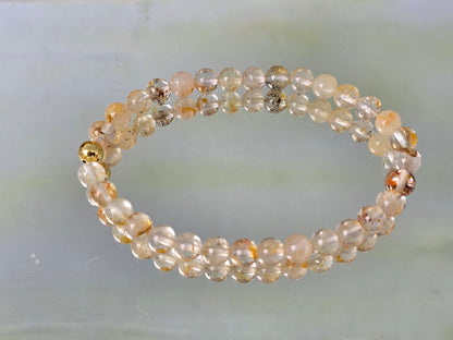 Natural Golden (Champagne) Topaz 6mm Beads Bracelet – Stone of Abundance, Confidence & Manifestation Crystal Wellness