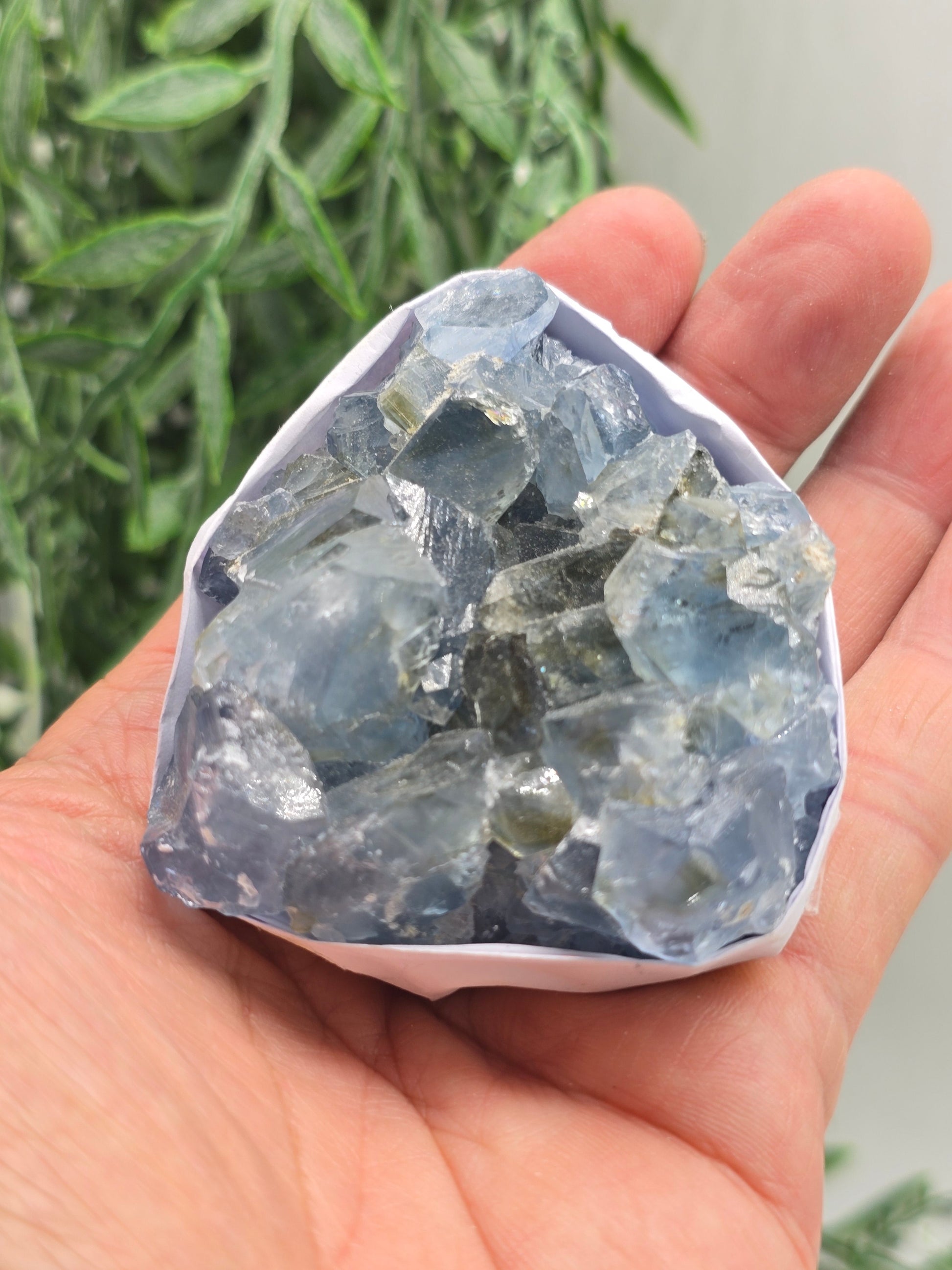 Natural Celestite Cluster – Madagascar | Angelic Communication, Peace & Spiritual Connection Crystal Wellness