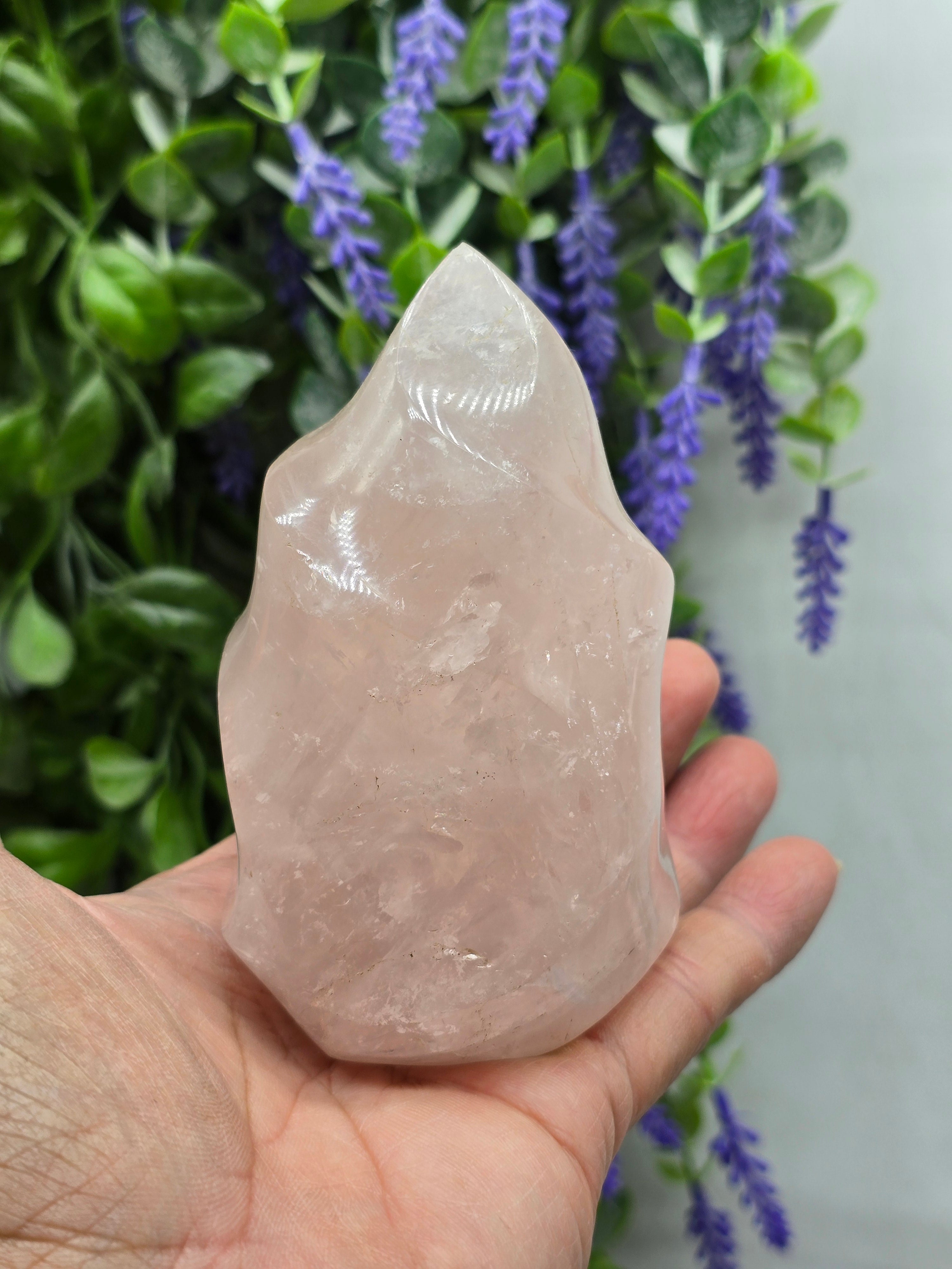 Rose Quartz Fire flame Crystal Wellness