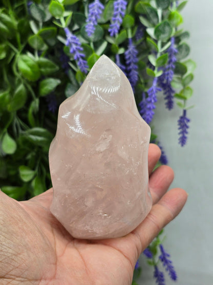 Rose Quartz Fire flame Crystal Wellness