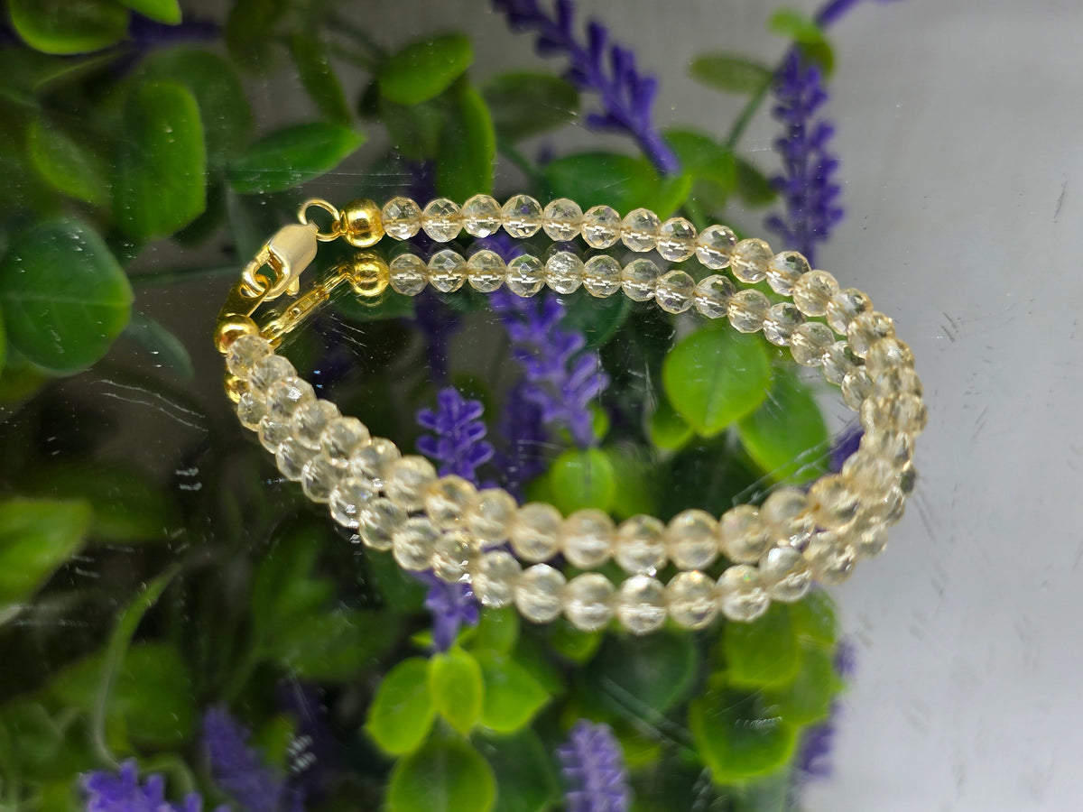 Citrine Faceted Bead Bracelet 17cm – Stone of Abundance, Success & Positive Energy Crystal Wellness