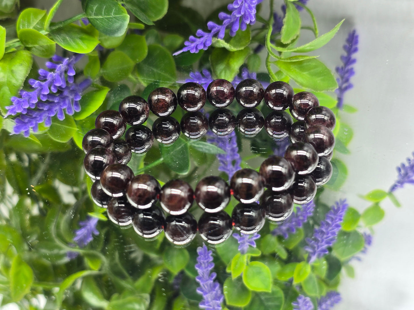 Garnet Bead Bracelet Crystal Wellness