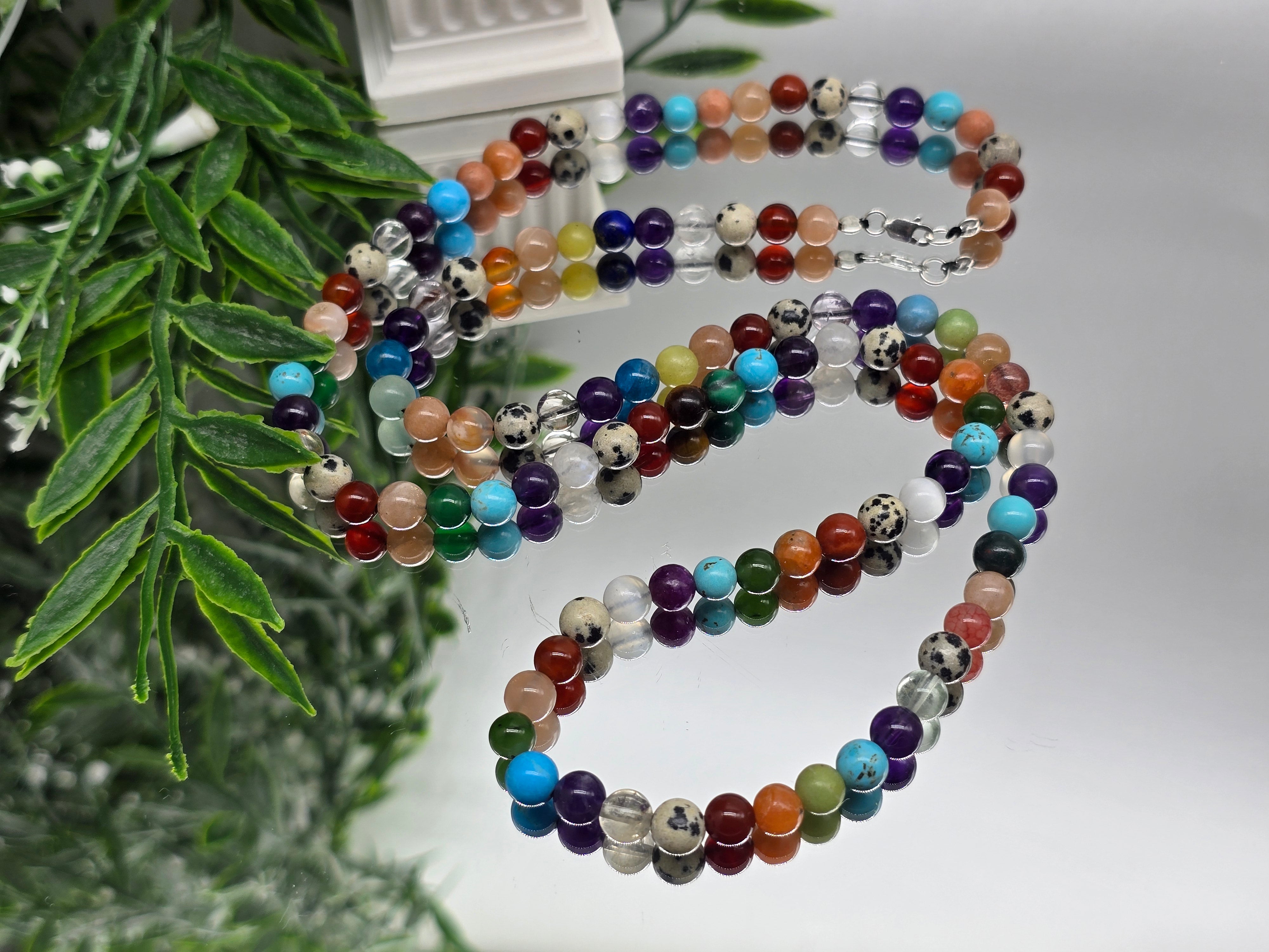 7 Chakra Harmony Necklace Set with Bracelet (Stone of Alignment & Energy Flow) Crystal Wellness