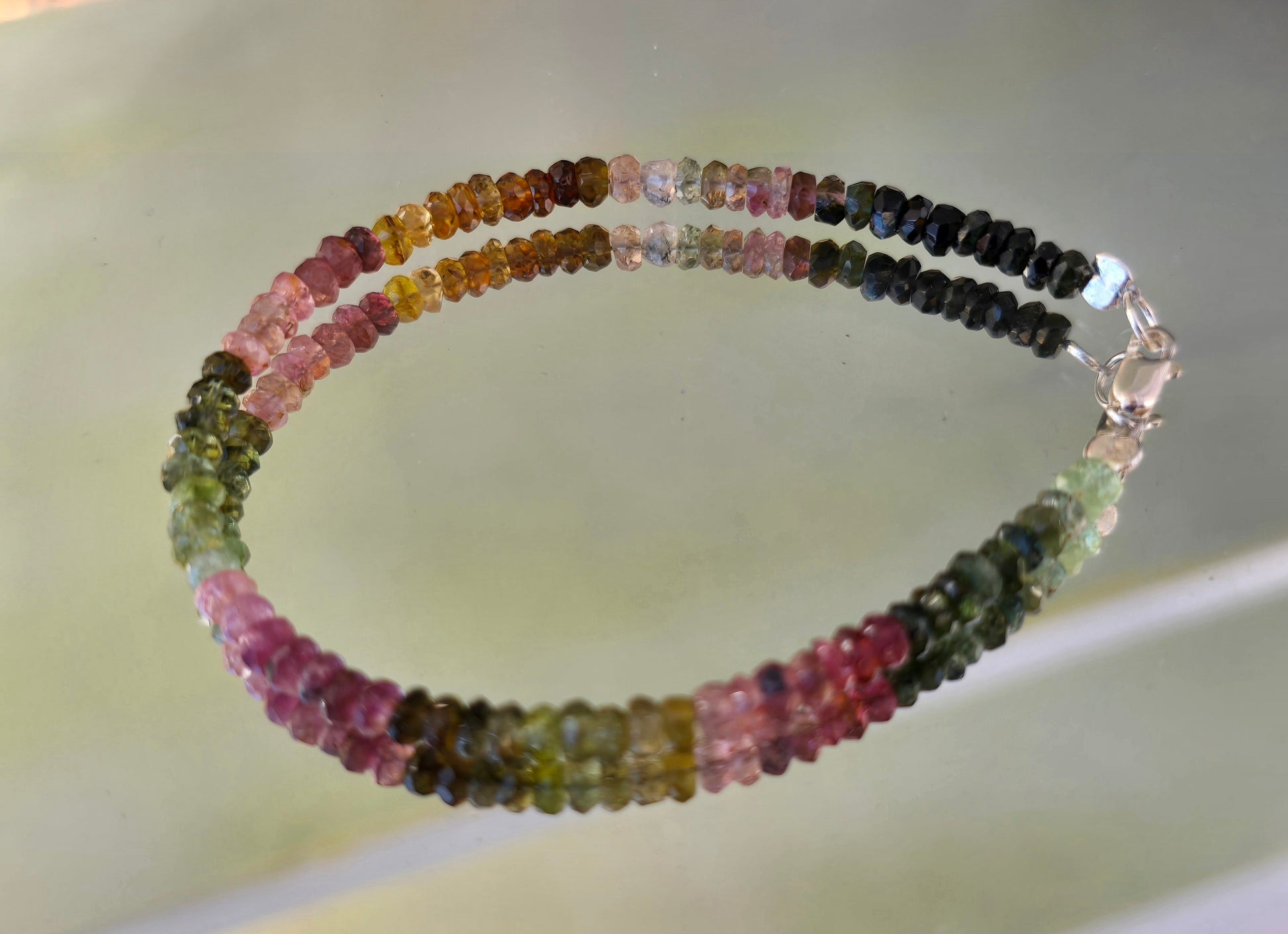 High Grade Watermelon Tourmaline Faceted Rondelle Bracelet - A Symphony of Love, Joy & Heart-Centred Harmony Crystal Wellness