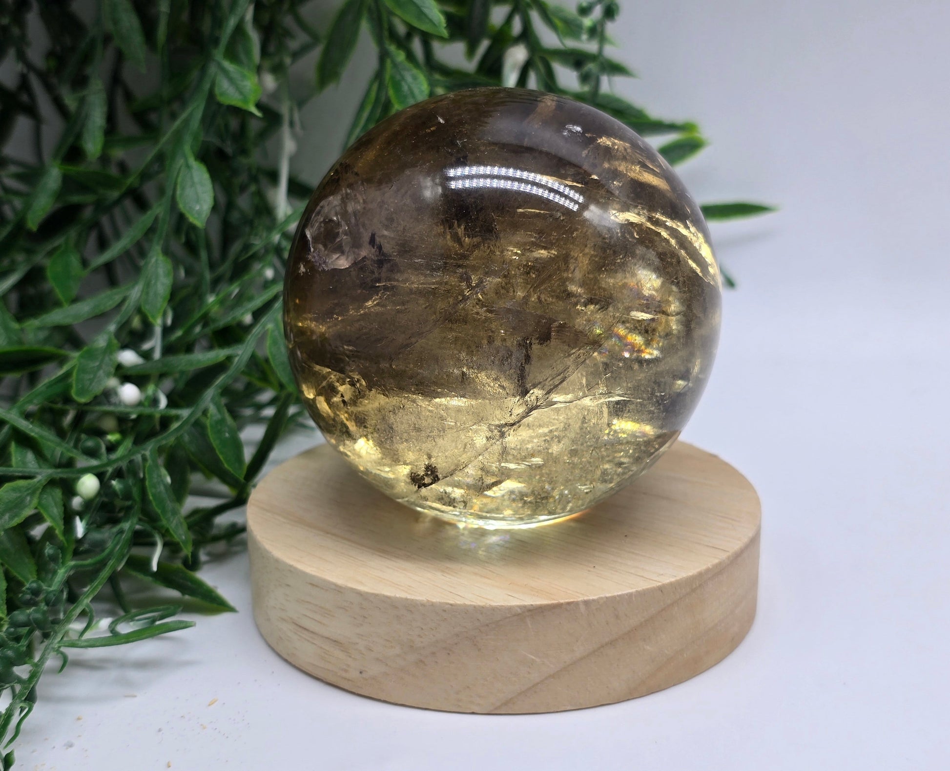 Smoky Quartz Sphere - Stone of Power & Grounded Protection Crystal Wellness
