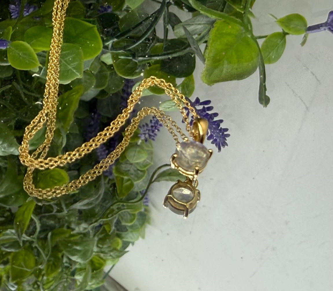Luminous Awakening — Labradorite Pendant (18K Gold Vermeil) Crystal Wellness