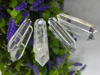 Premium Brazilian Clear Quartz Double-Terminated Crystal Point | High-Grade Polished Quartz Wand | Stone of Clarity, Amplification & Divine Light Crystal Wellness