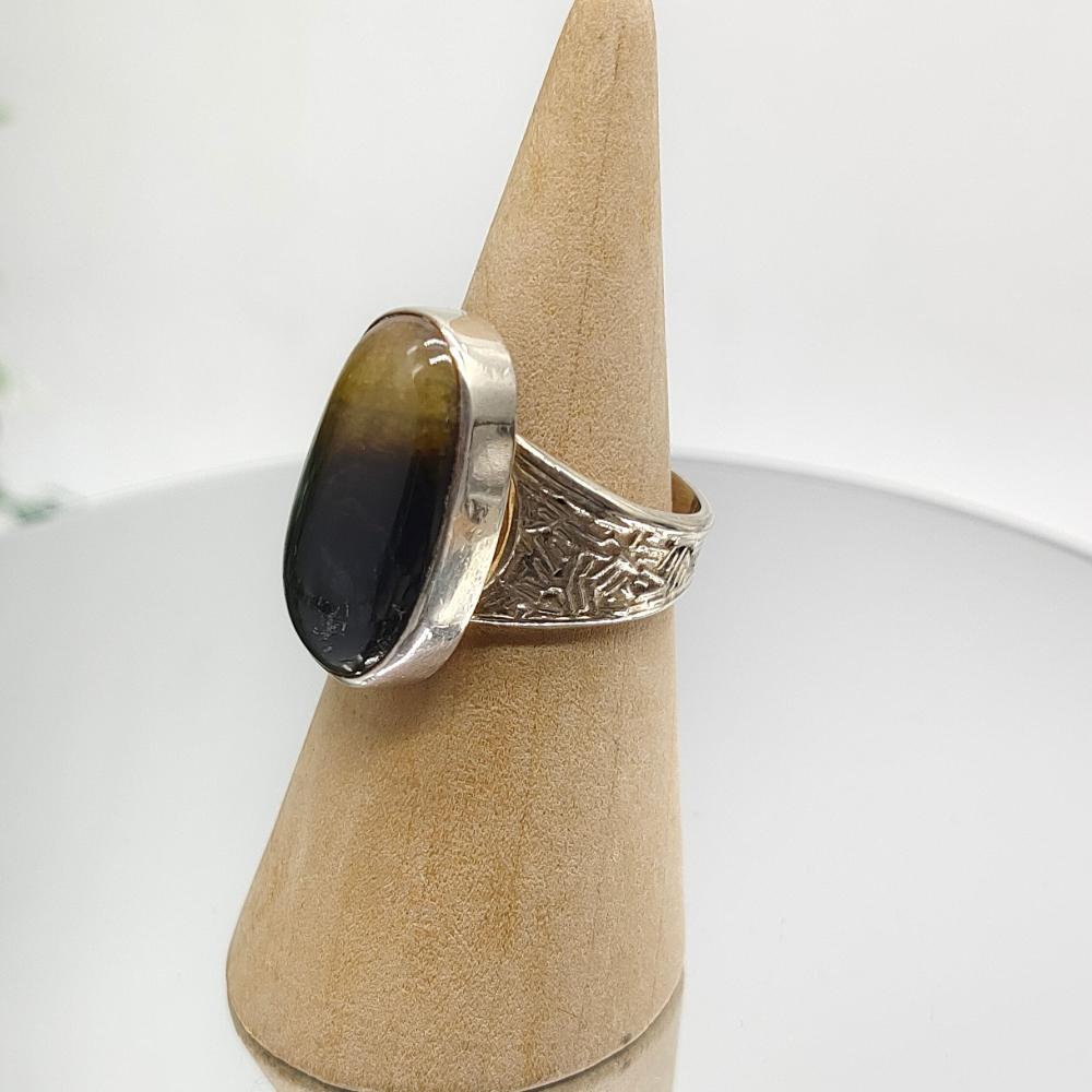 Septarian “Stone of the Dragon” 925 Sterling Silver Filigree Ring – Size 8 | Grounding, Confidence & Ancient Strength Crystal Wellness