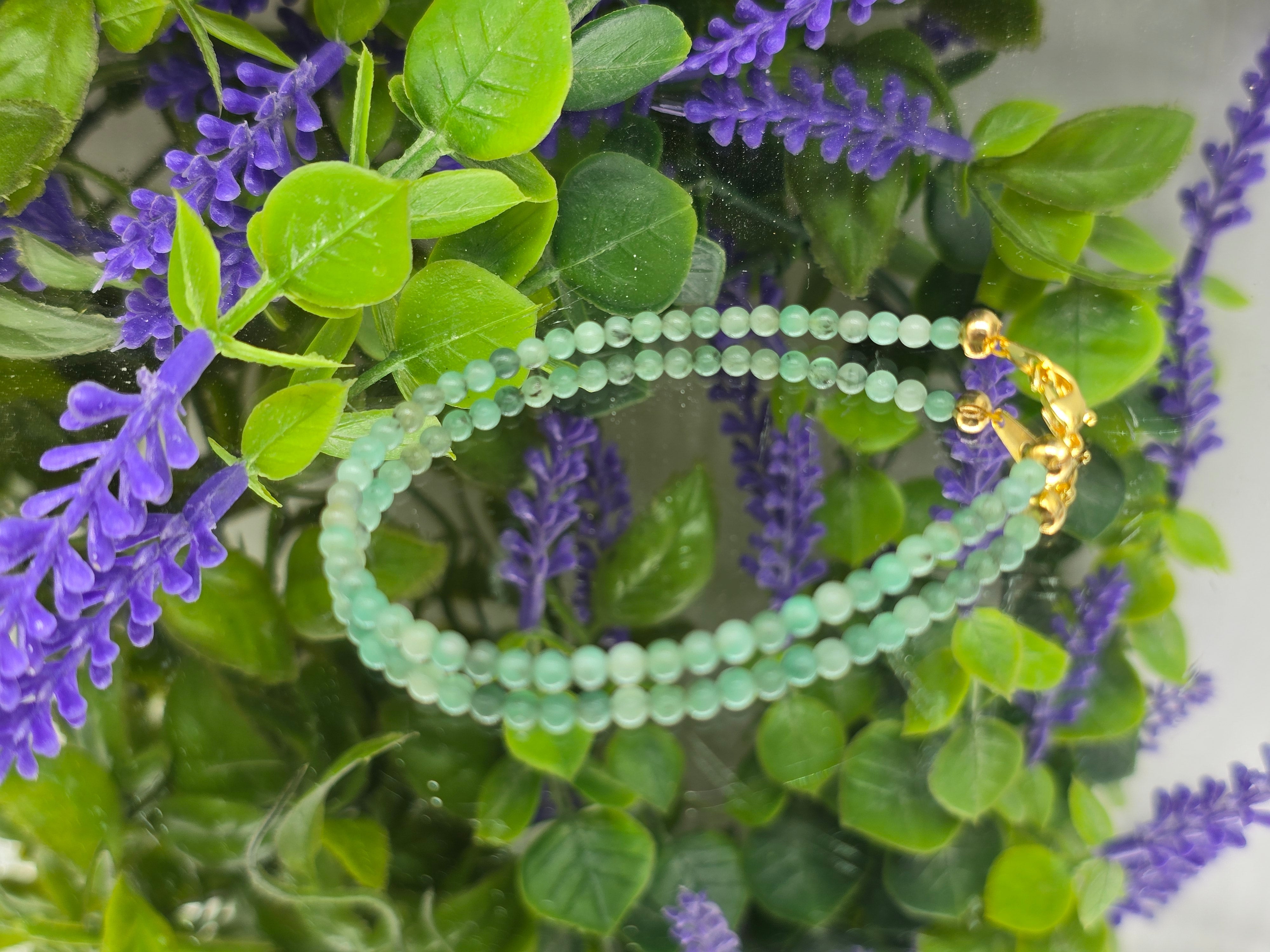 3mm Emerald Bracelet – Gold-Tone Clasp with Protective Finish (Stone of Prosperity & Heart Wisdom) Crystal Wellness