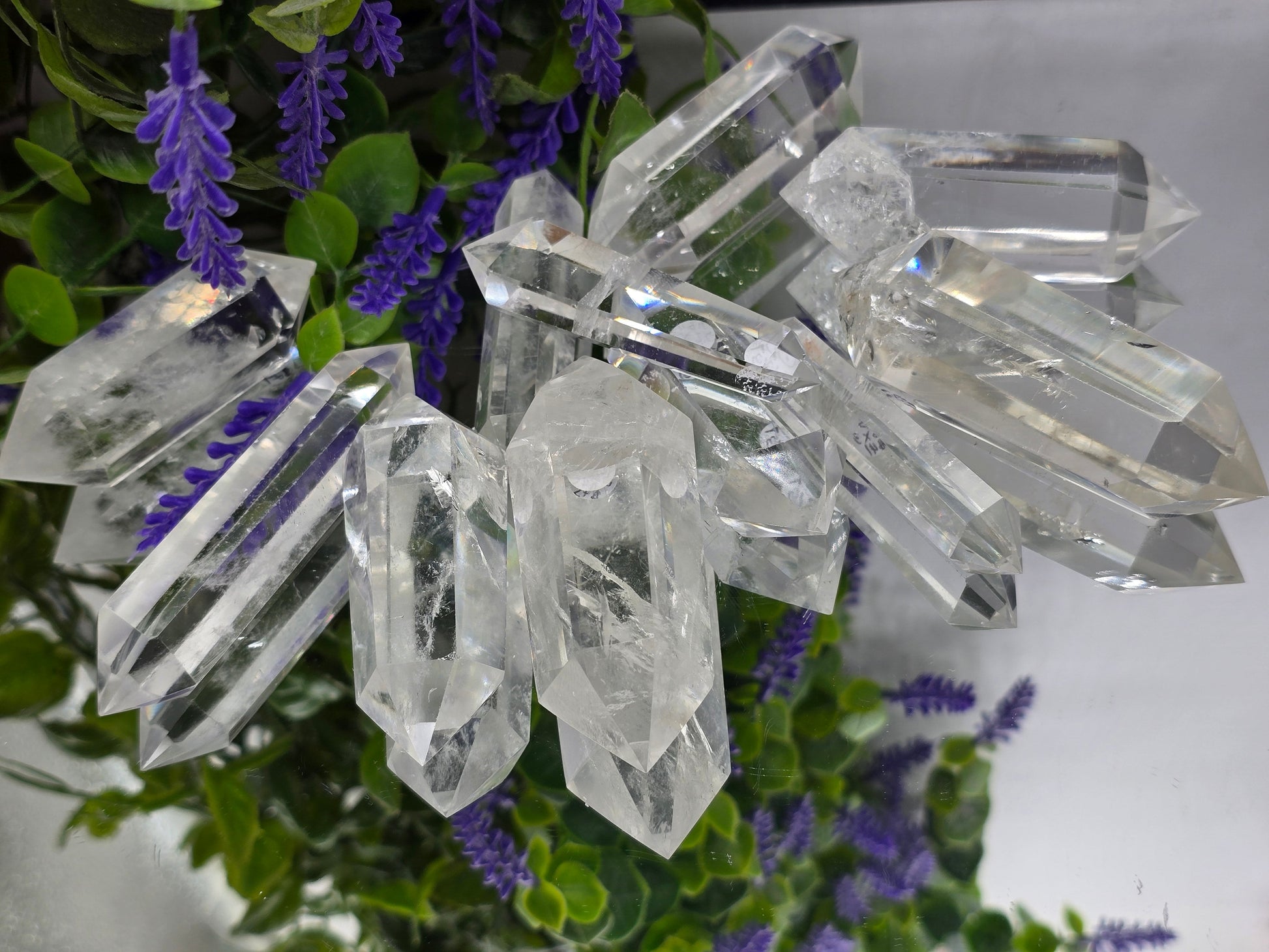 Premium Brazilian Clear Quartz Double-Terminated Crystal Point | High-Grade Polished Quartz Wand | Stone of Clarity, Amplification & Divine Light Crystal Wellness