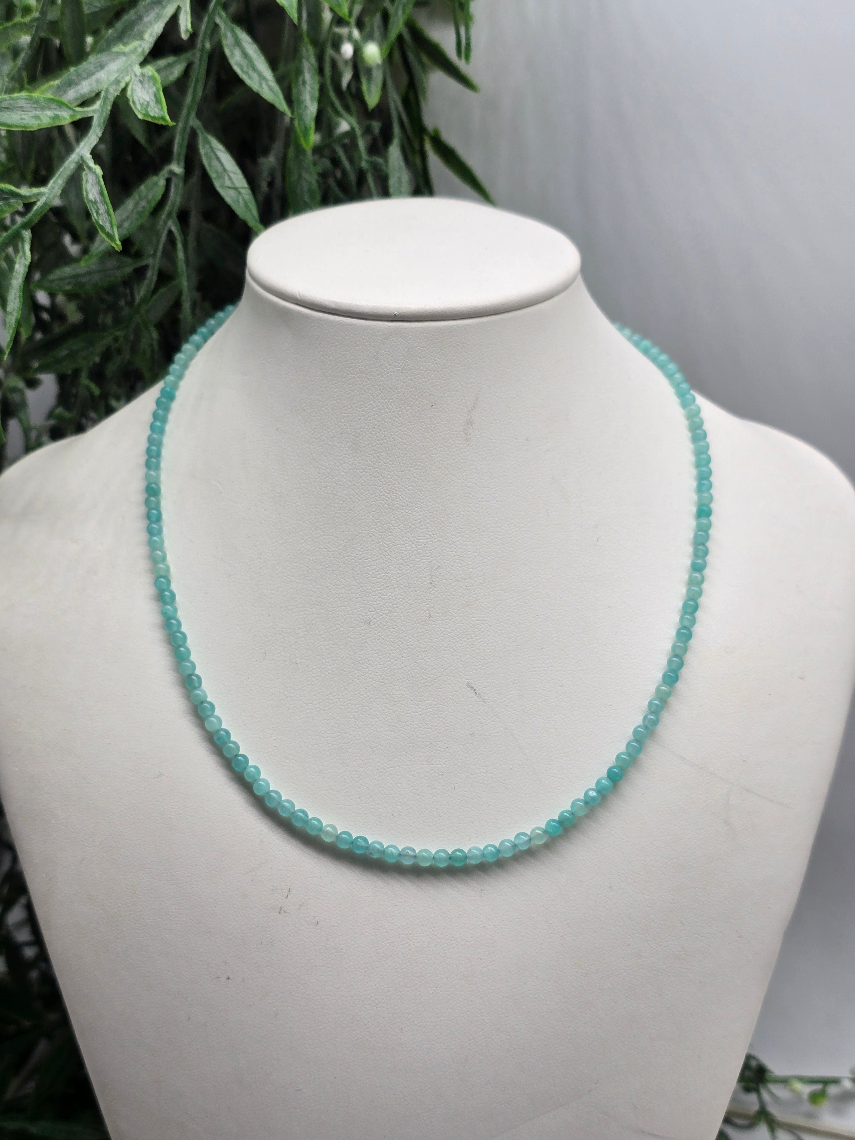 Amazonite Serenity Flow Necklace – 925 Sterling Silver Crystal Wellness