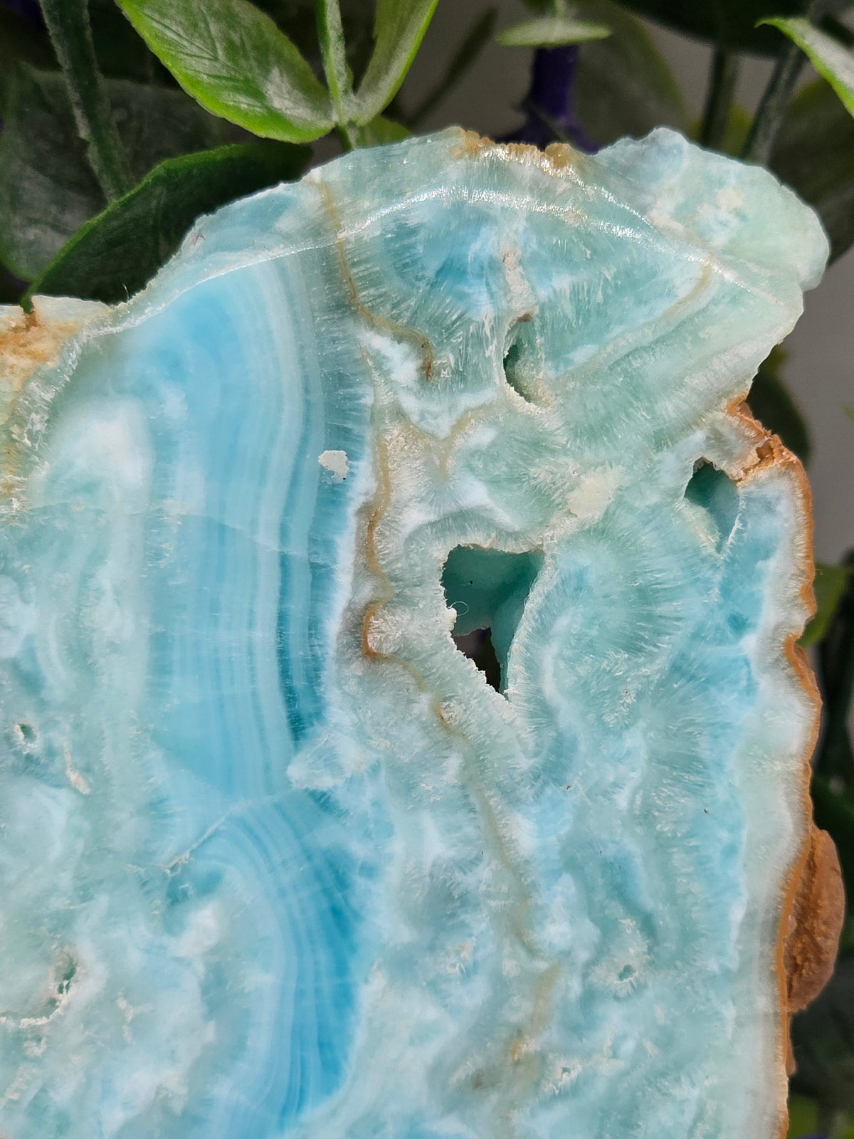 Caribbean Blue Calcite Slab |Stone of Emotional Healing & Calm Communication | 14x7cm Crystal Wellness