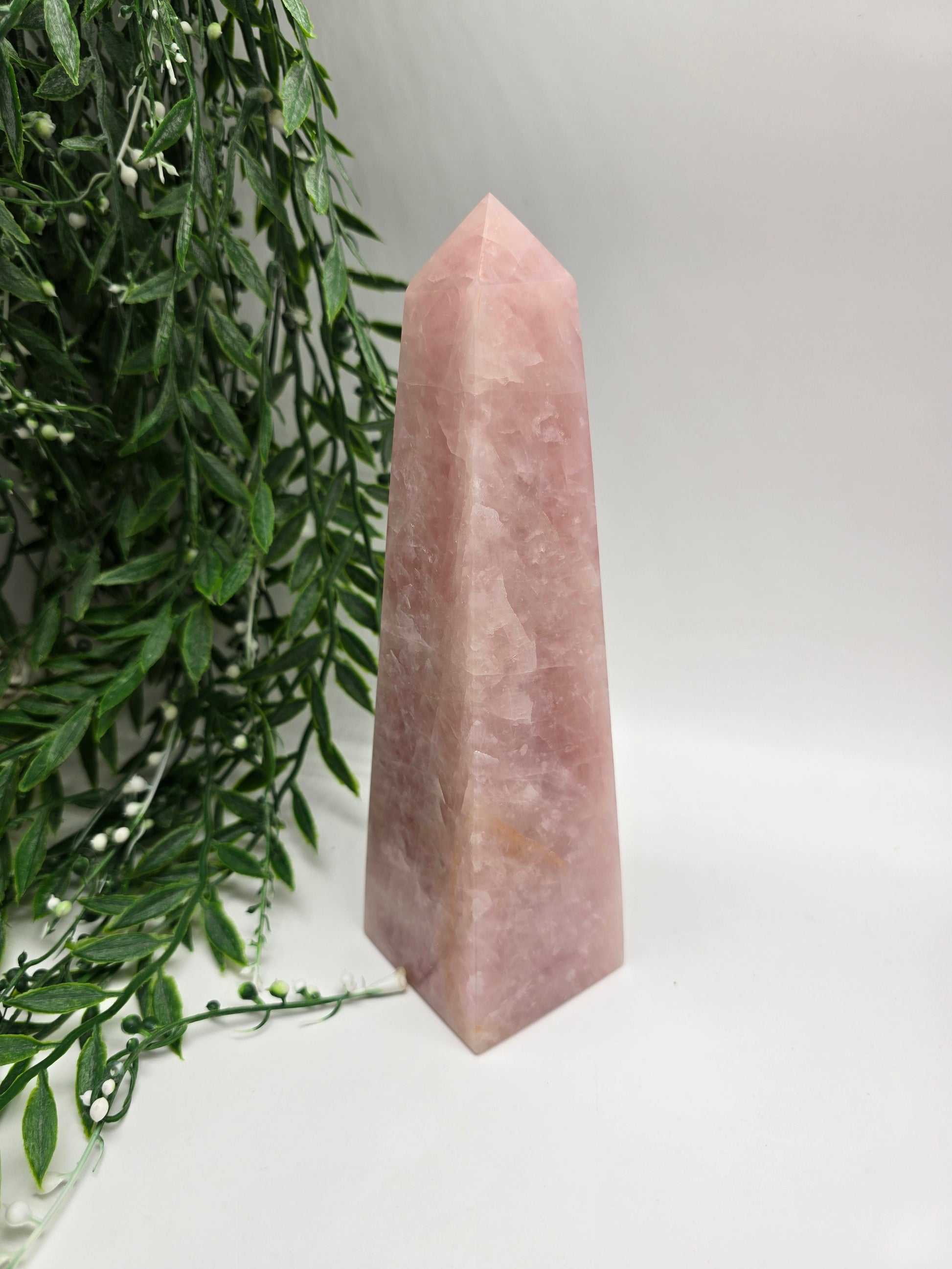 Rose Quartz Obelisk High Grade – Radiant Love & Heart Healing (220mm x 60mm) Crystal Wellness