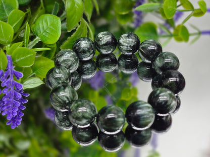 Seraphinite 16mm Beads Bracelet | Divine Healing, Angelic Connection & Spiritual Awakening Crystal Wellness