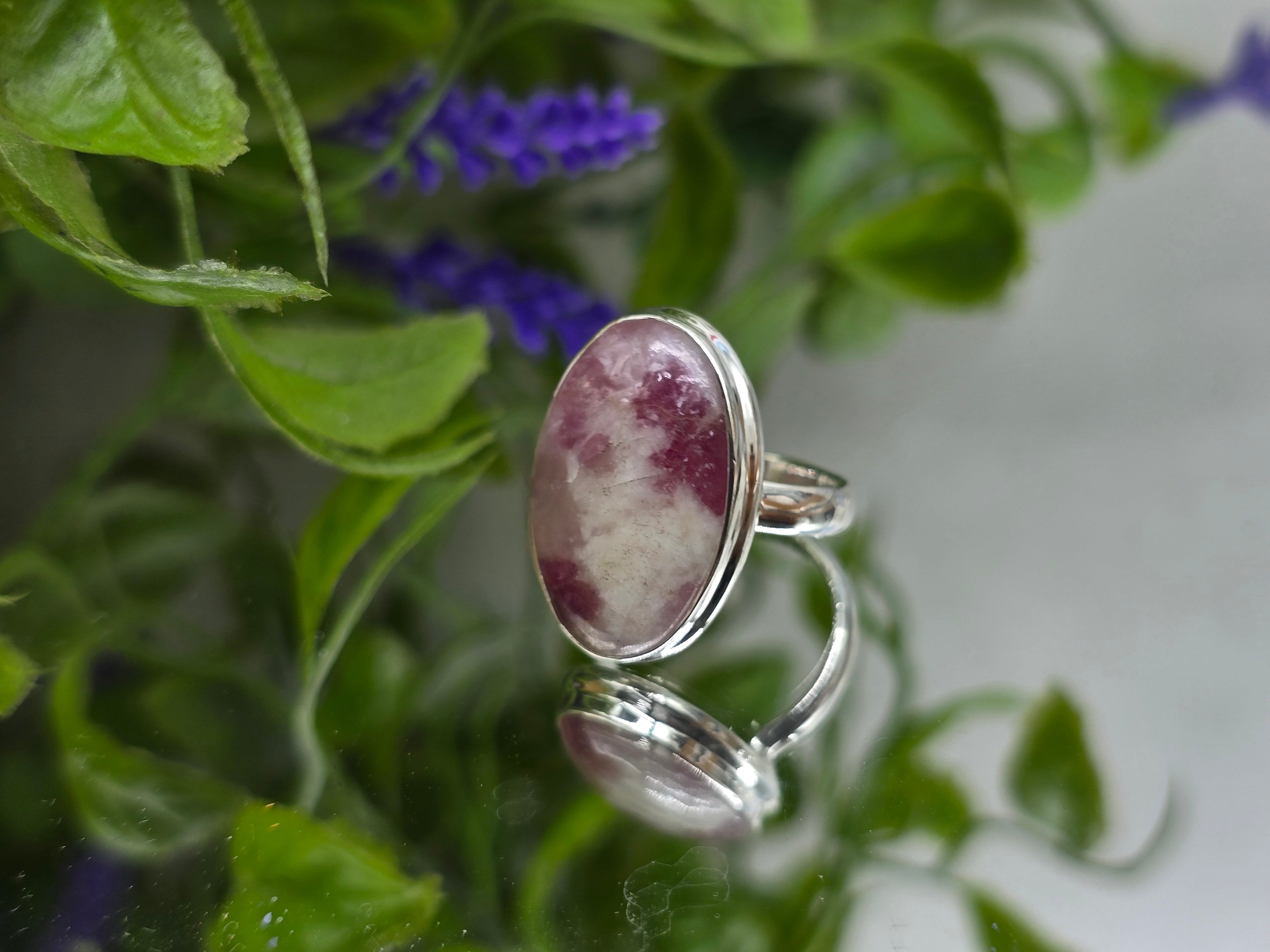 Pink Tourmaline 925 Silver Ring – Heart Healing & Emotional Balance | Size 8 Crystal Wellness