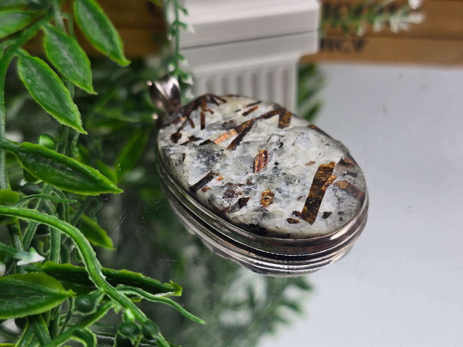✨ Astrophyllite Raw 925 Sterling Silver Pendant – Cosmic Awakening & Transformation Crystal Crystal Wellness