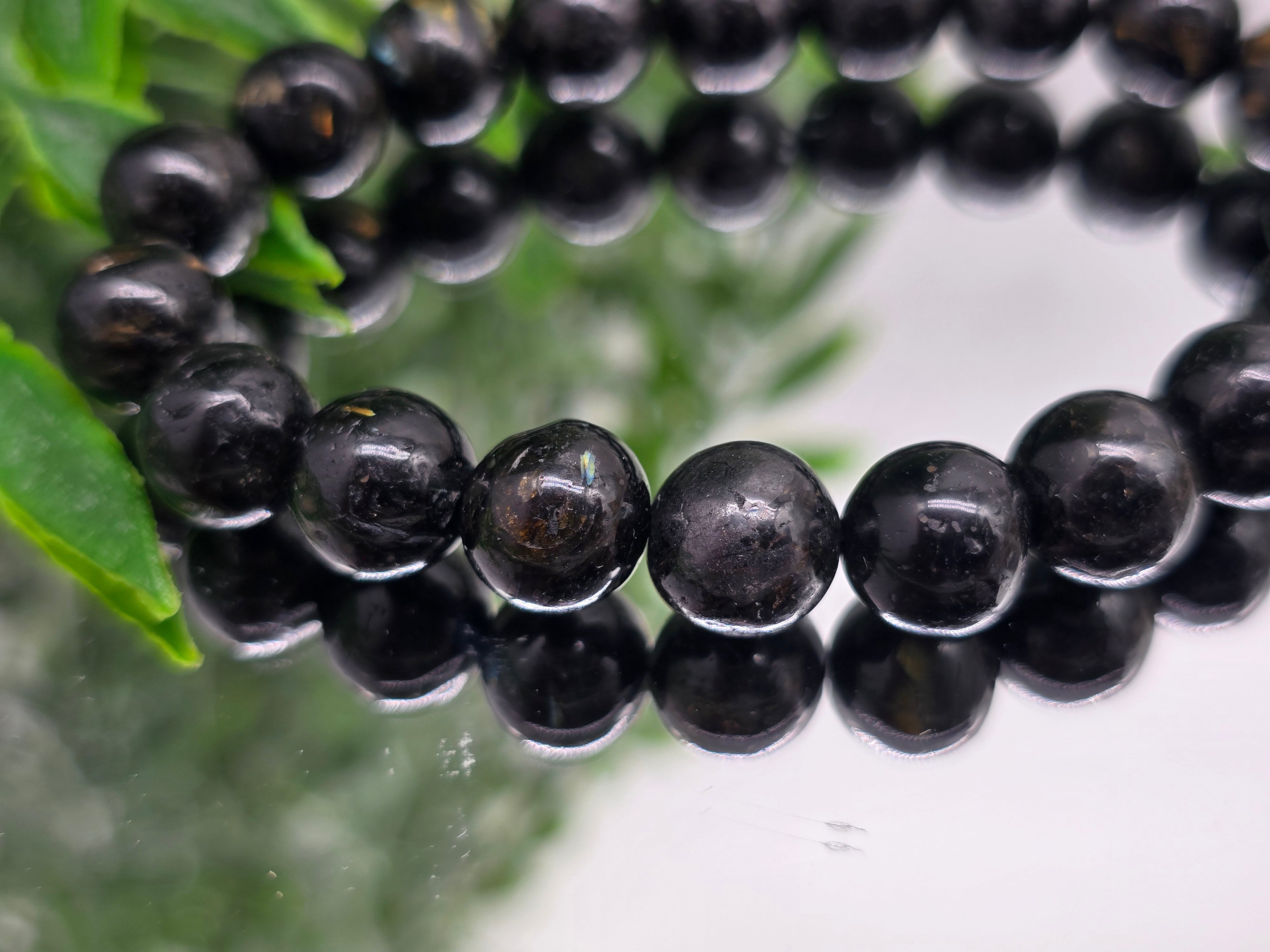 Genuine Nuumite 10 mm Beads Bracelet (Stone of Protection & Ancient Wisdom) Crystal Wellness