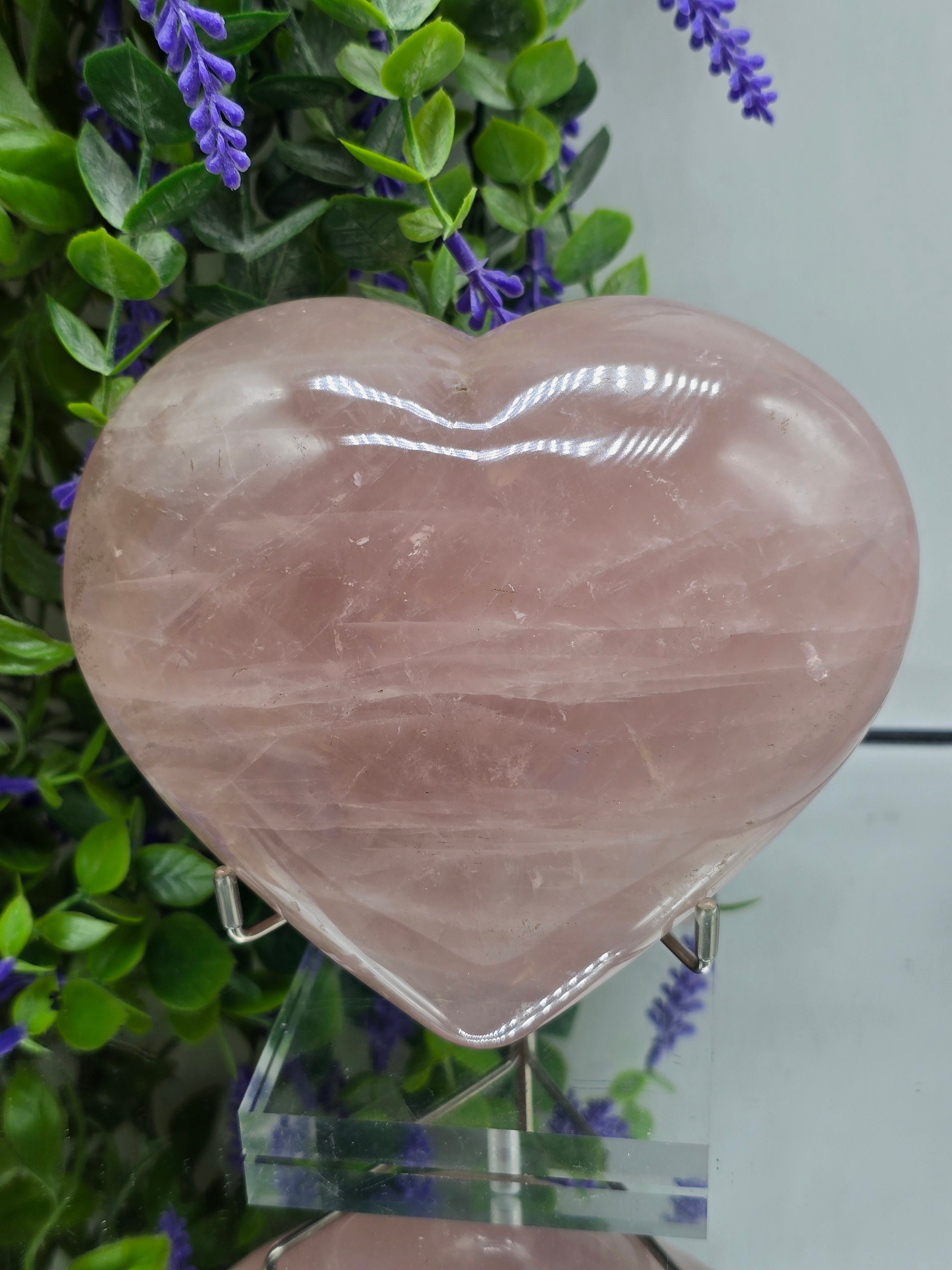 High Grade Natural Rose Quartz Heart – Stone of Unconditional Love, Peace & Emotional Healing Crystal Wellness