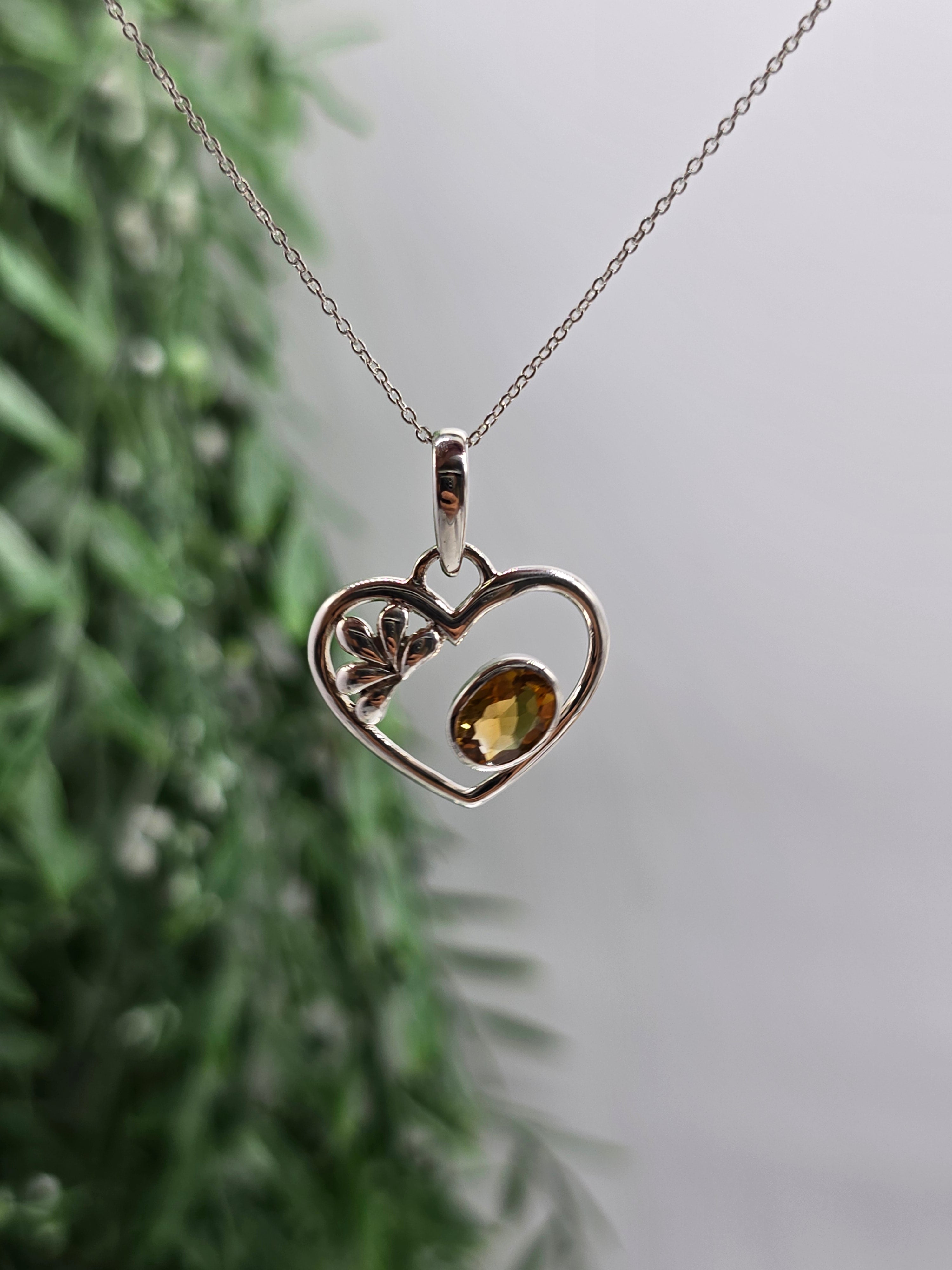 Genuine Citrine “Abundance & Joy” Heart Pendant 925 Silver - Chain Included Crystal Wellness