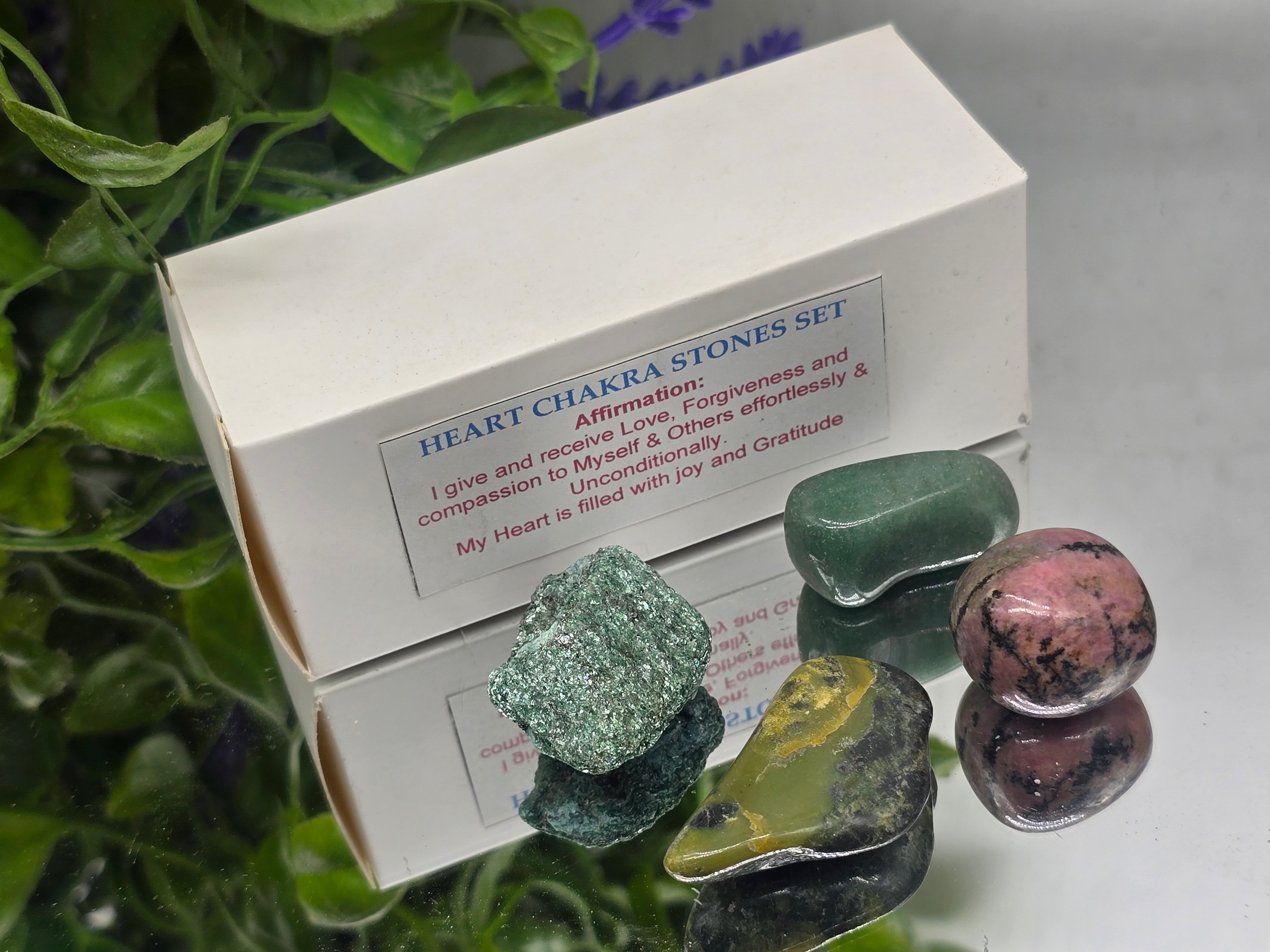 Heart Chakra Stone Set (Stone of Unconditional Love & Emotional Harmony) Crystal Wellness