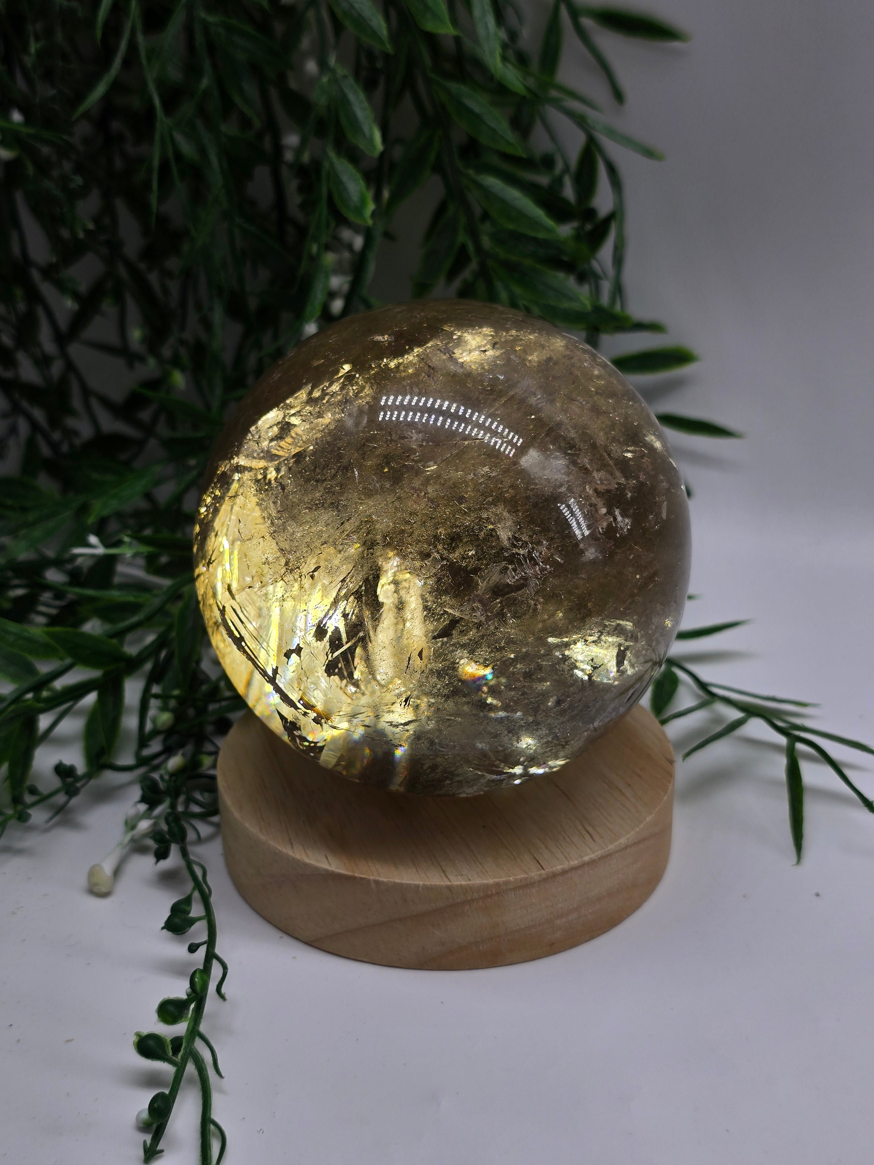 High-Grade Smoky Quartz Sphere 10cm – Stone of Power, Grounding Protection & Energy Detox Crystal (1.55kg) Crystal Wellness