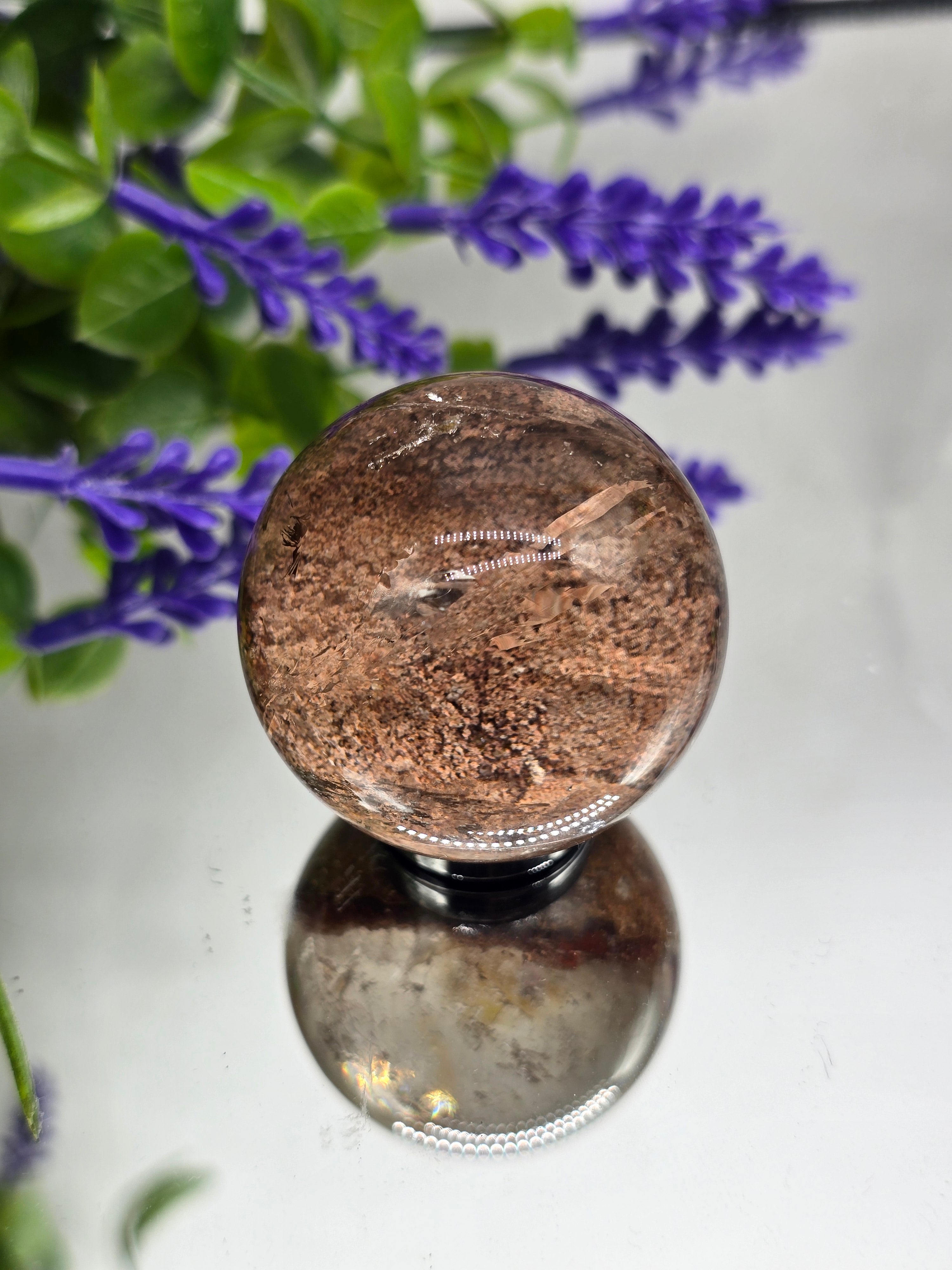 Lodolite Quartz Sphere 4cm – High-Grade Garden Quartz for Deep Healing, Inner Vision & Grounded Manifestation Crystal Wellness