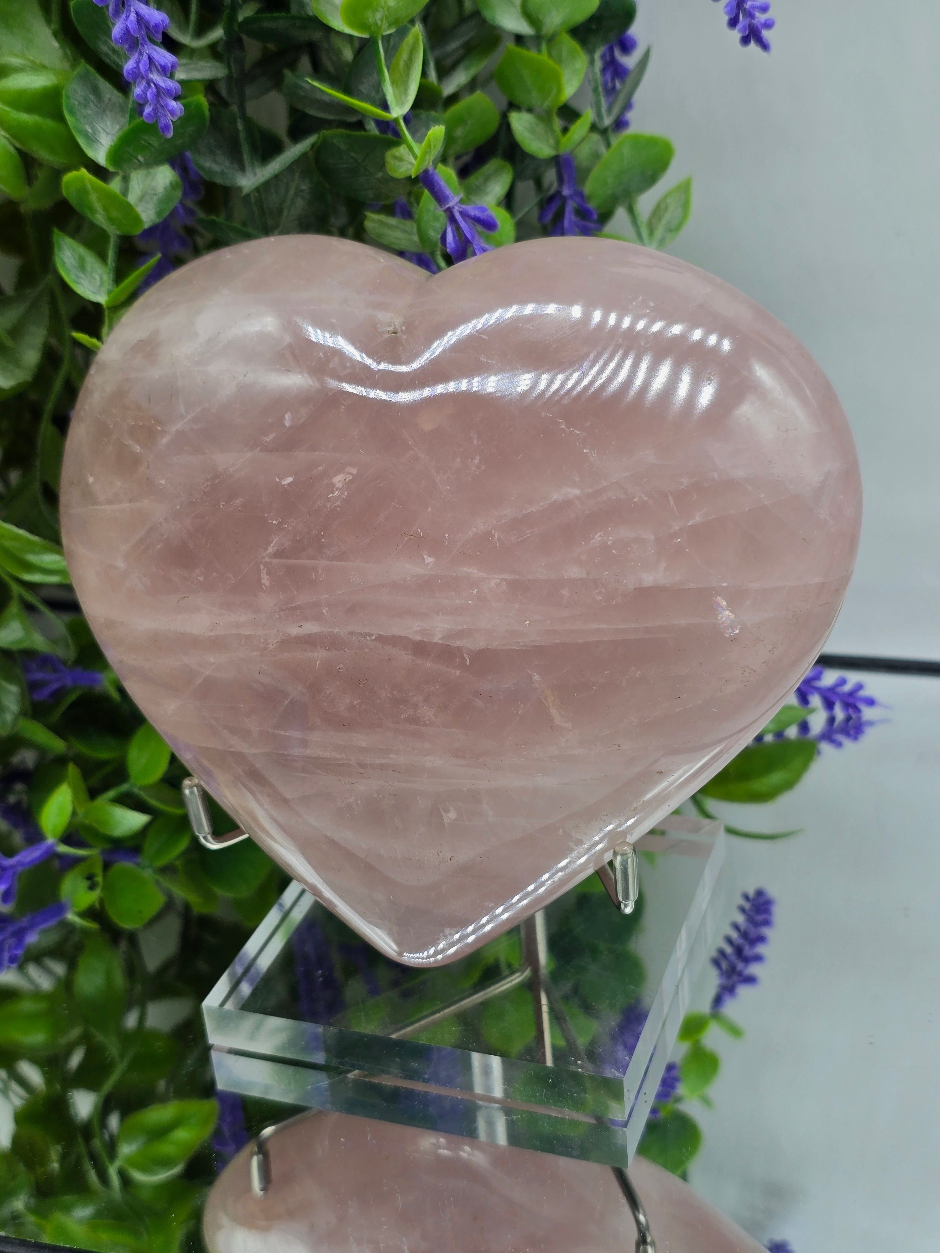 High Grade Natural Rose Quartz Heart – Stone of Unconditional Love, Peace & Emotional Healing Crystal Wellness