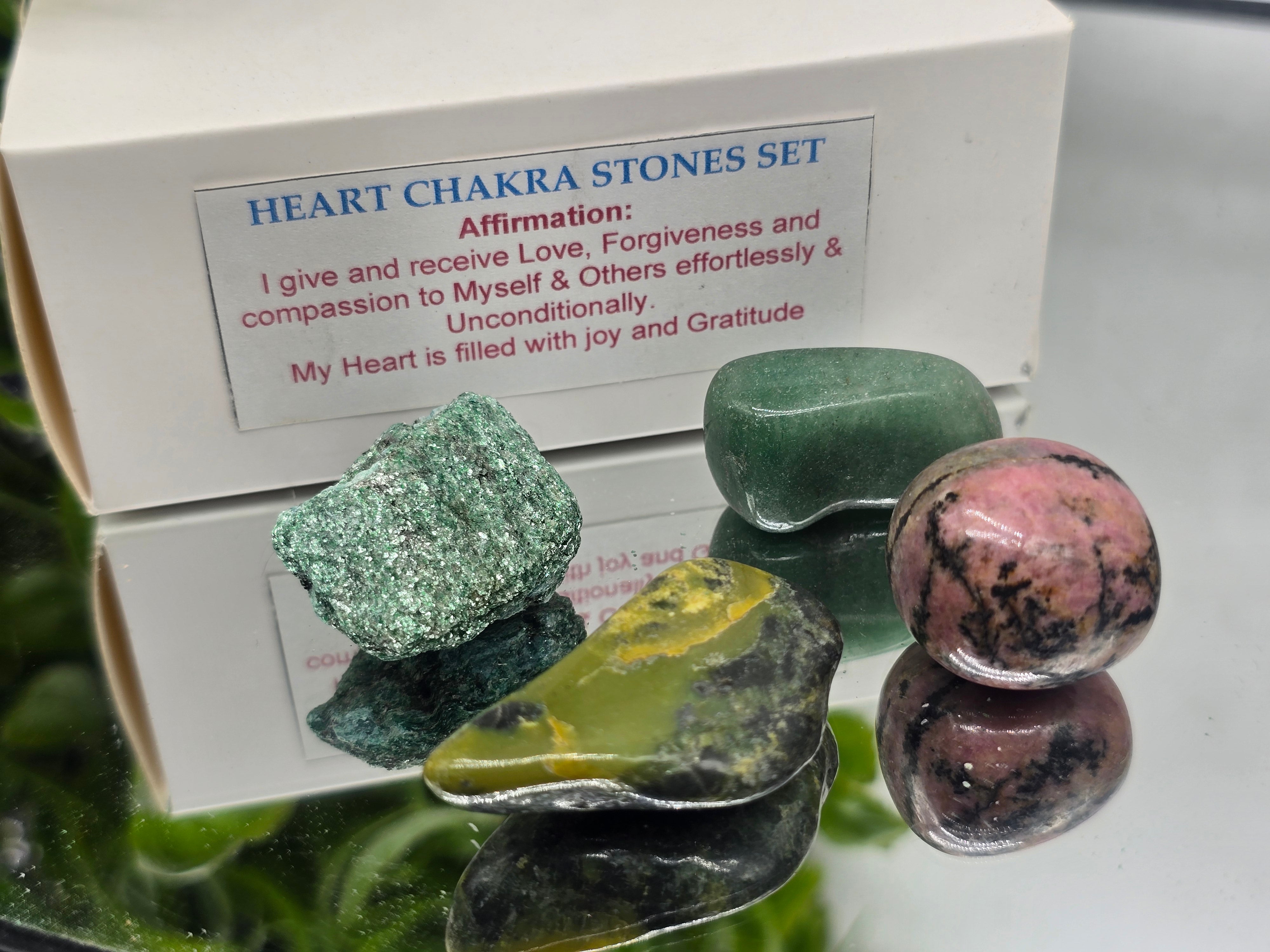 Heart Chakra Stone Set (Stone of Unconditional Love & Emotional Harmony) Crystal Wellness