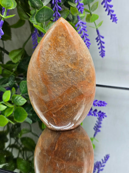 Peach Moonstone Freeform Flame (Stone of Divine Feminine Wisdom & Emotional Harmony) Crystal Wellness