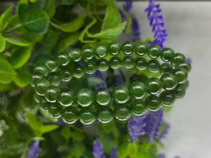Premium Russian Nephrite Jade Beads Bracelet (Stone of Harmony & Prosperity) Crystal Wellness