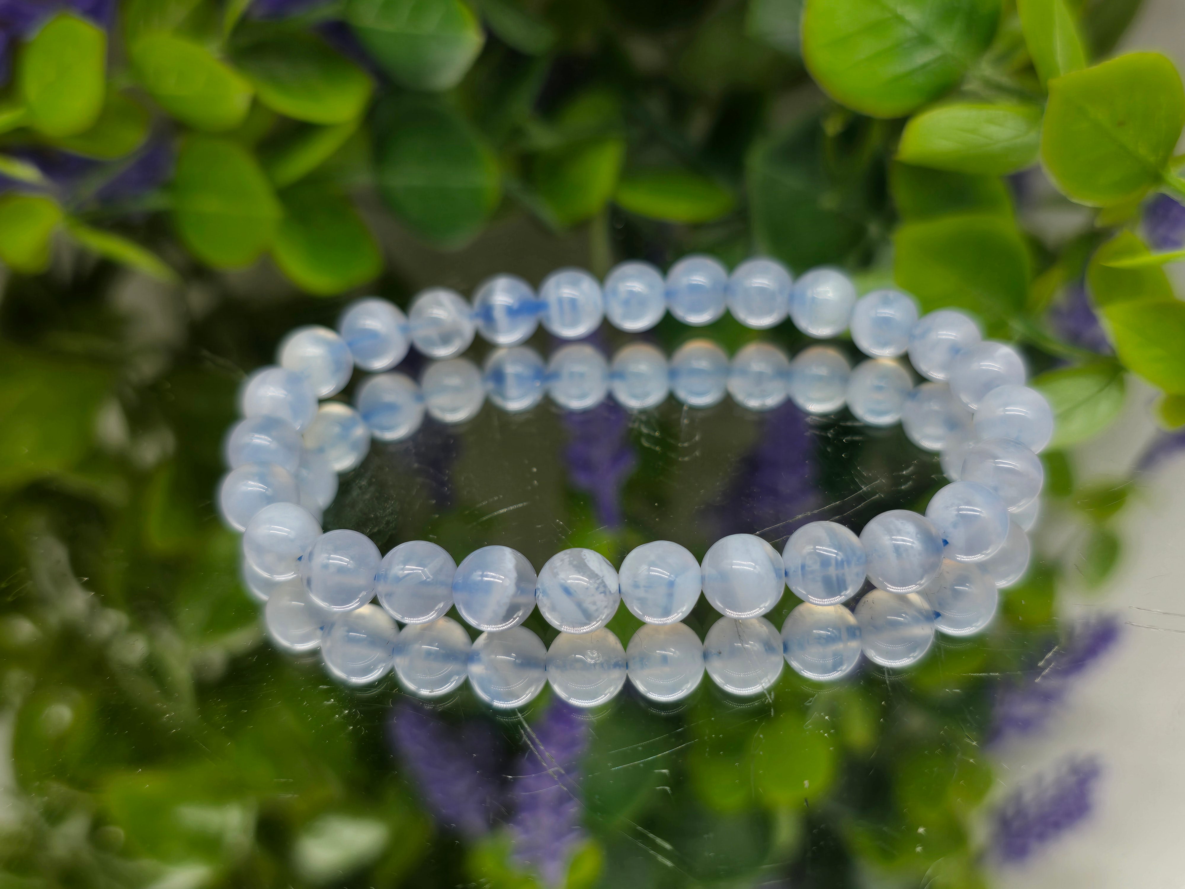 Blue Chalcedony Bracelet 6mm – Premium Grade | Stone of Peace & Gentle Communication Crystal Wellness