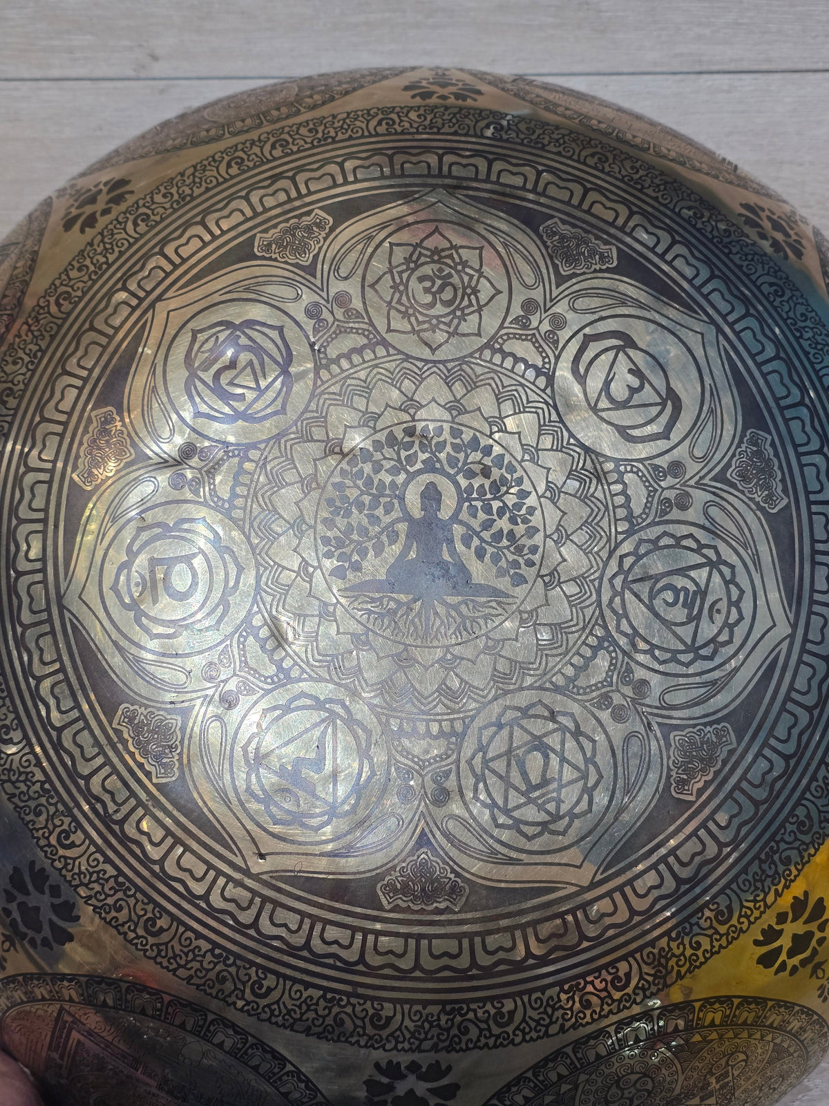 Extra Large Singing Bowl With Buddha Foot And Om Symbol Design Handcrafted With AAA Thick Material And High Quality 45cm, 17inch Crystal Wellness