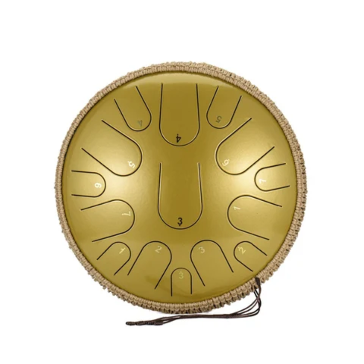 Premium 38cm Steel Tongue Drum – Lotus Design | 432Hz Meditation Tank Drum for Sound Healing, Yoga & Mindfulness Crystal Wellness