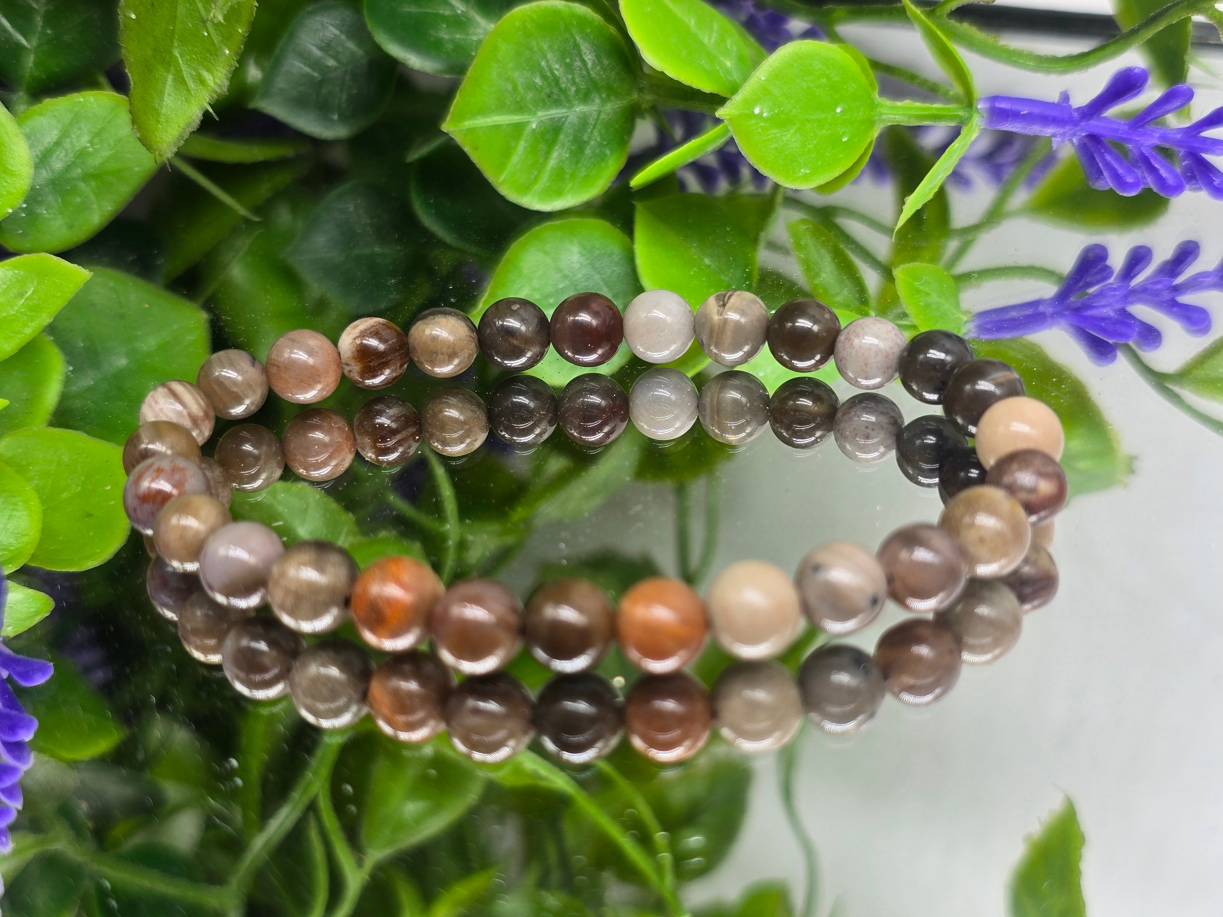 Petrified Wood Beads Bracelet Crystal Wellness