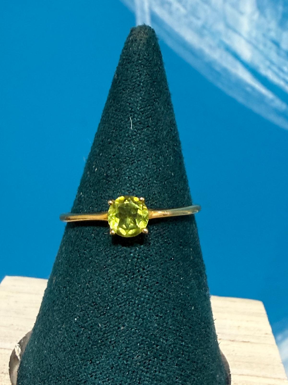 Natural Peridot Teardrop Ring in 18ct Gold Vermeil – Abundance & Heart Healing Crystal Jewellery Crystal Wellness