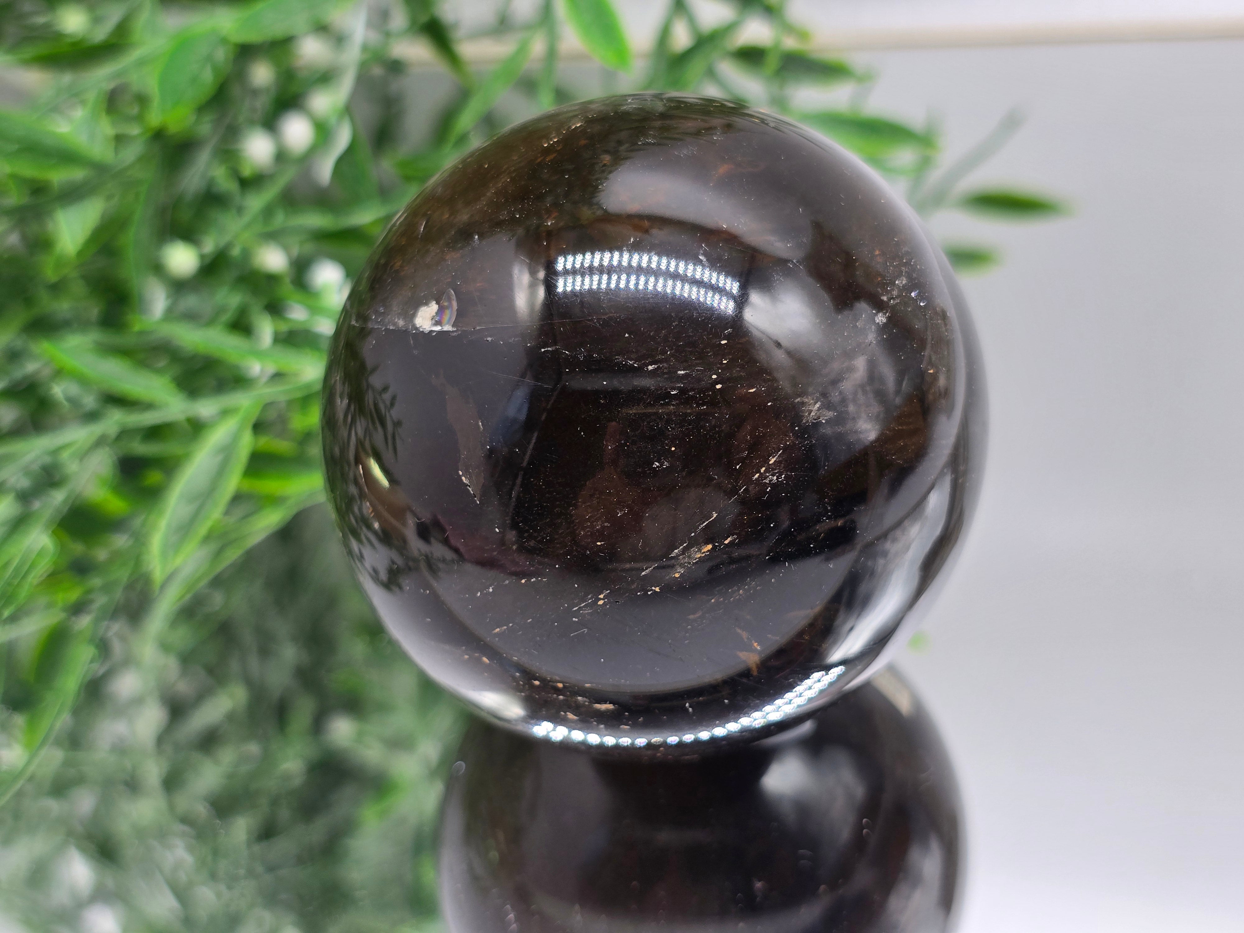 High-Grade Smoky Quartz Sphere 7.5cm – Stone of Power, Grounding Protection & Deep Energy Detox (0.55kg) Crystal Wellness
