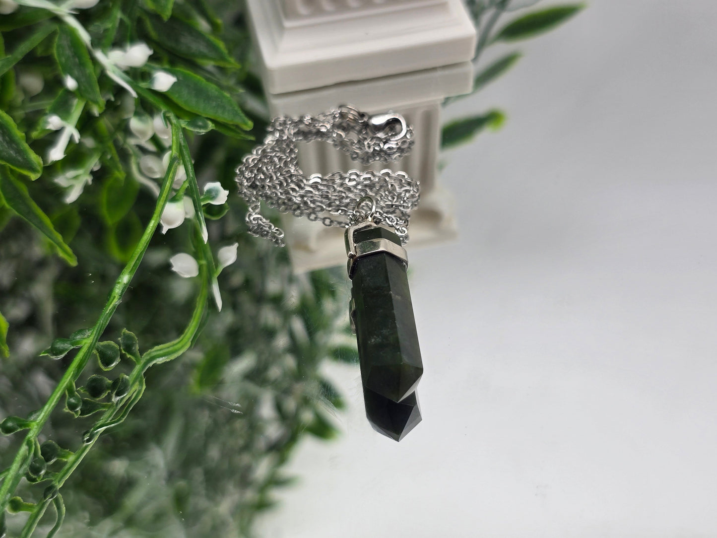 ✨ Nephrite Jade Double-Terminated 925 Sterling Silver Pendant Crystal Wellness