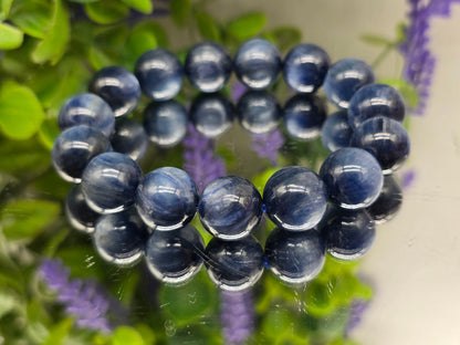 Blue Kyanite Bracelet 14mm | High Grade | Stone of Intuition, Clear Communication & Spiritual Alignment Crystal Wellness