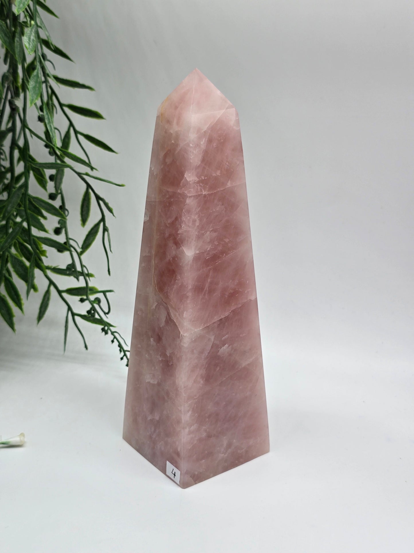 Rose Quartz Obelisk High Grade – Radiant Love & Heart Healing (210mm x 60mm) Crystal Wellness
