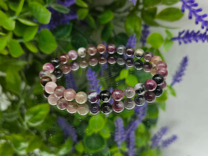Watermelon Tourmaline Beads Bracelet (Stone of the Healer on All Levels for Love, Joy & Emotional Harmony) Crystal Wellness