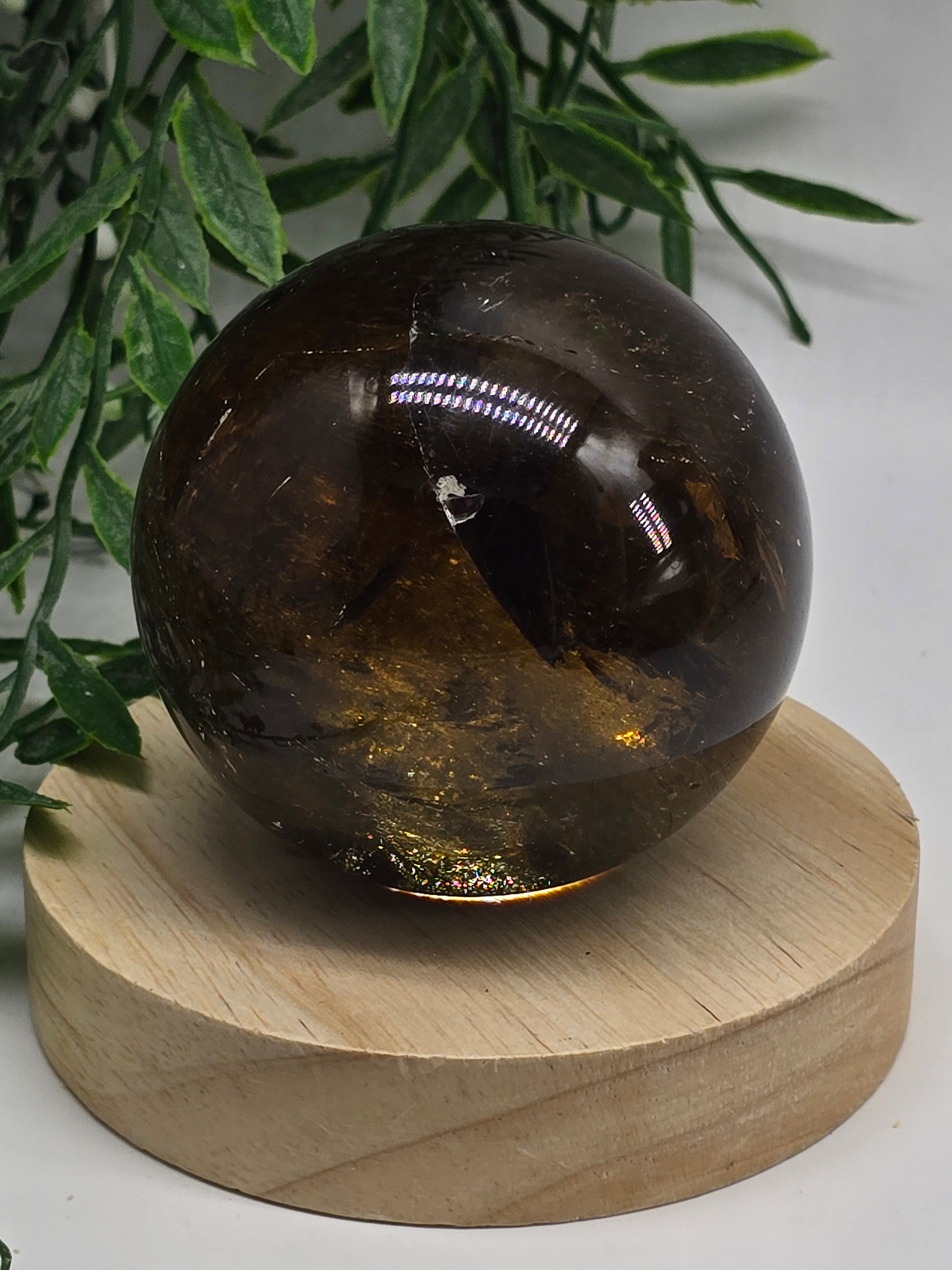High-Grade Smoky Quartz Sphere 7.5cm – Stone of Power, Grounding Protection & Deep Energy Detox (0.55kg) Crystal Wellness