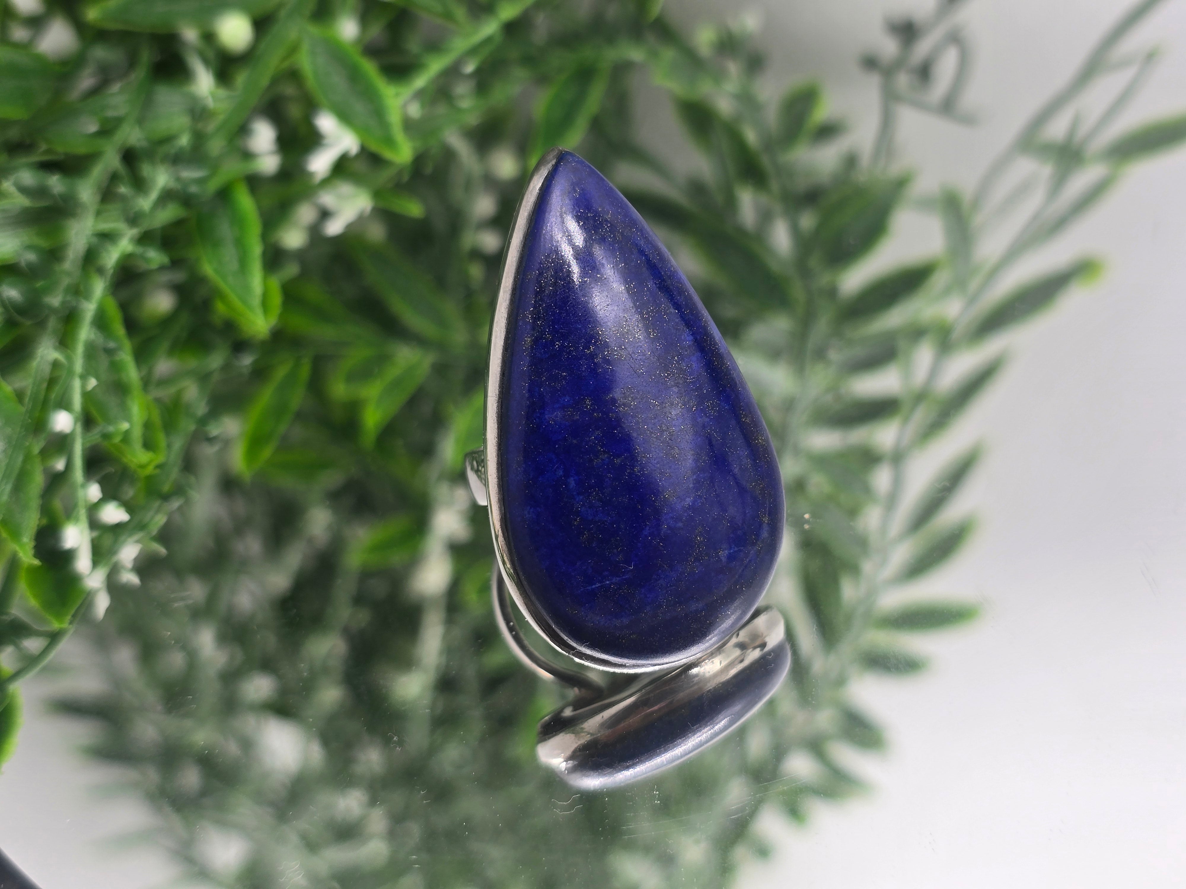 High-Grade Lapis Lazuli Sterling Silver Ring Size 10 – Stone of Wisdom, Truth & Inner Power Crystal Wellness
