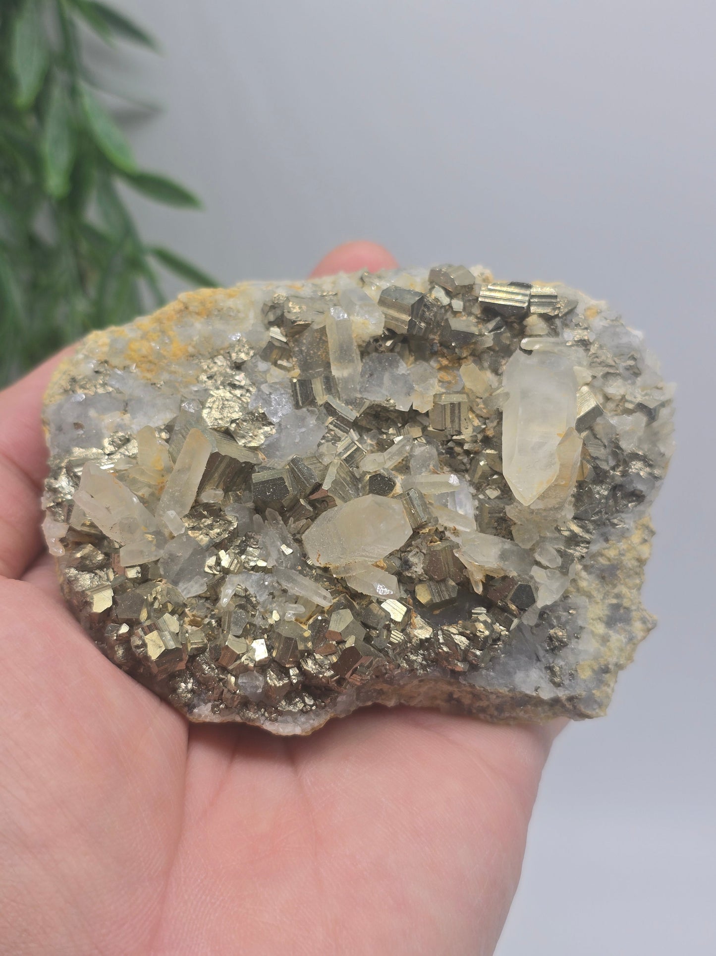 Pyrite with Quartz - Rare Specimen – 10×9×4cm Crystal Wellness