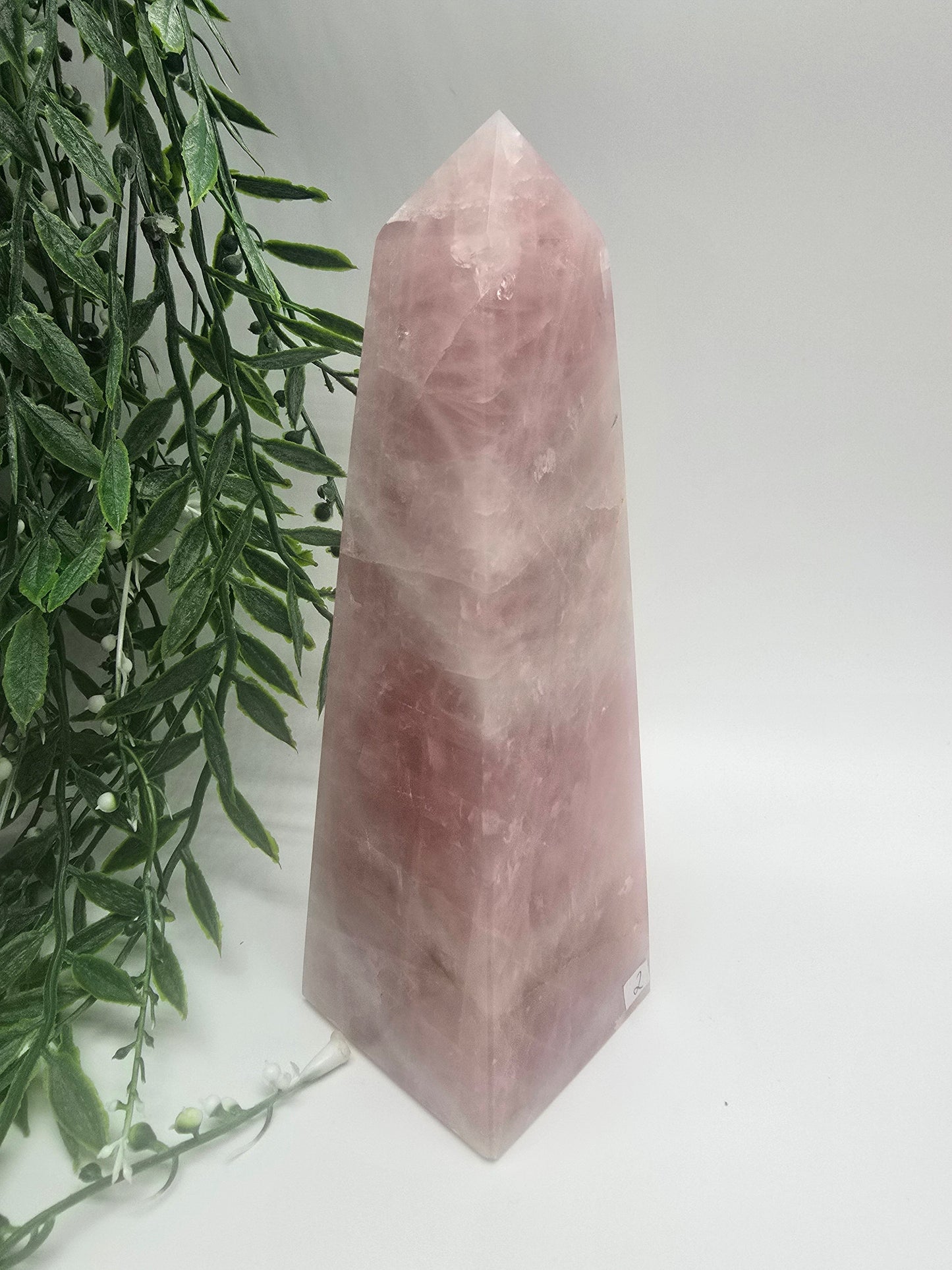 Rose Quartz Obelisk 1023g 215mm x 64mm Crystal Wellness