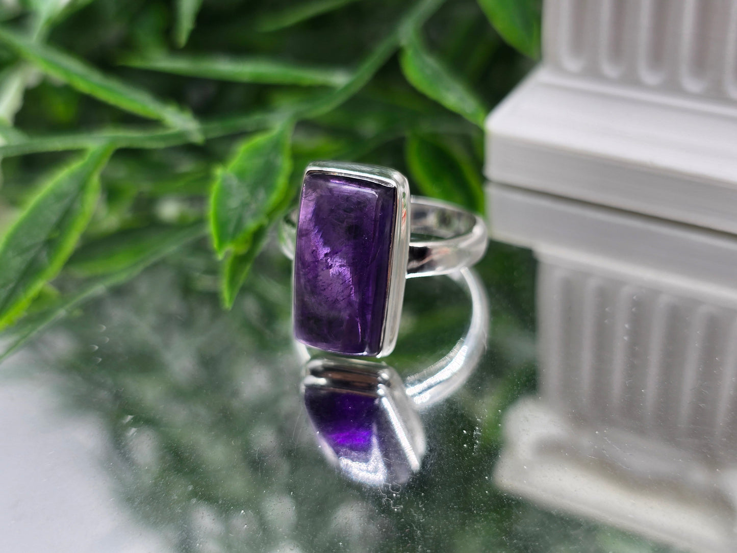 Amethyst 925 Sterling Silver Ring – Stone of Calm, Clarity & Spiritual Protection Crystal Wellness