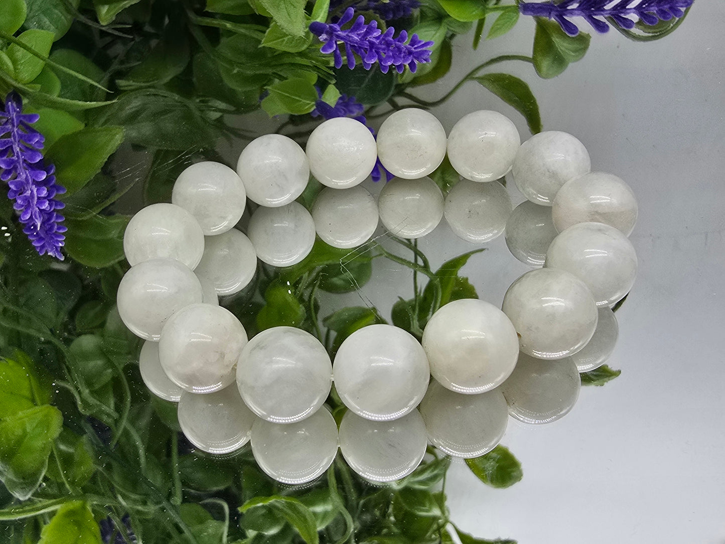 White Jade Beads Bracelet (Stone of Peace, Purity & Gentle Protection)