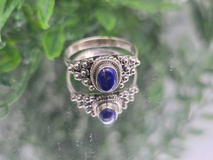 Lapis Lazuli 925 Sterling Silver Ring – Wisdom, Truth & Inner Peace Crystal Jewelry (Size 9) Crystal Wellness