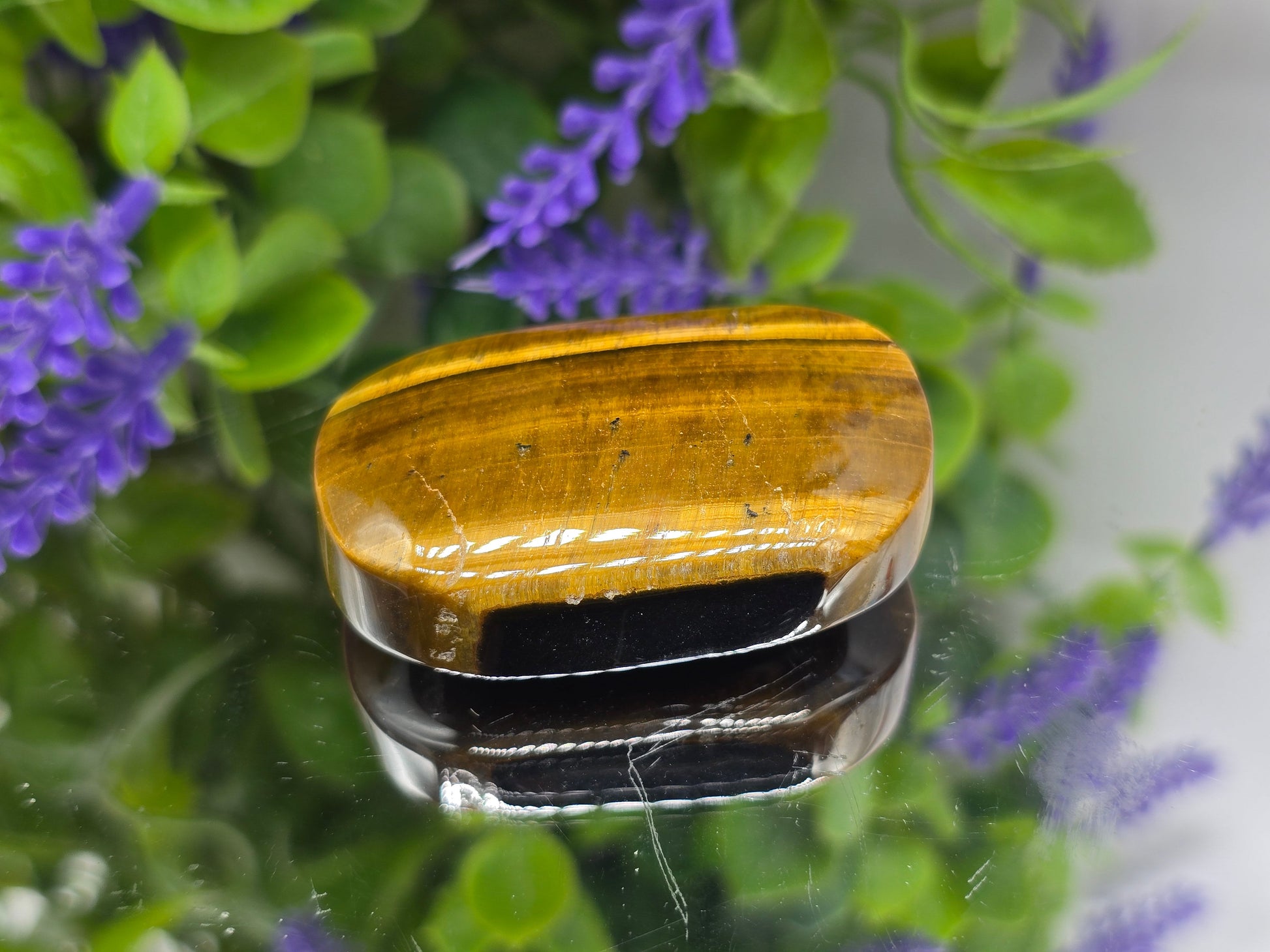 Gold Tiger's Eye Palm Stone Crystal Wellness