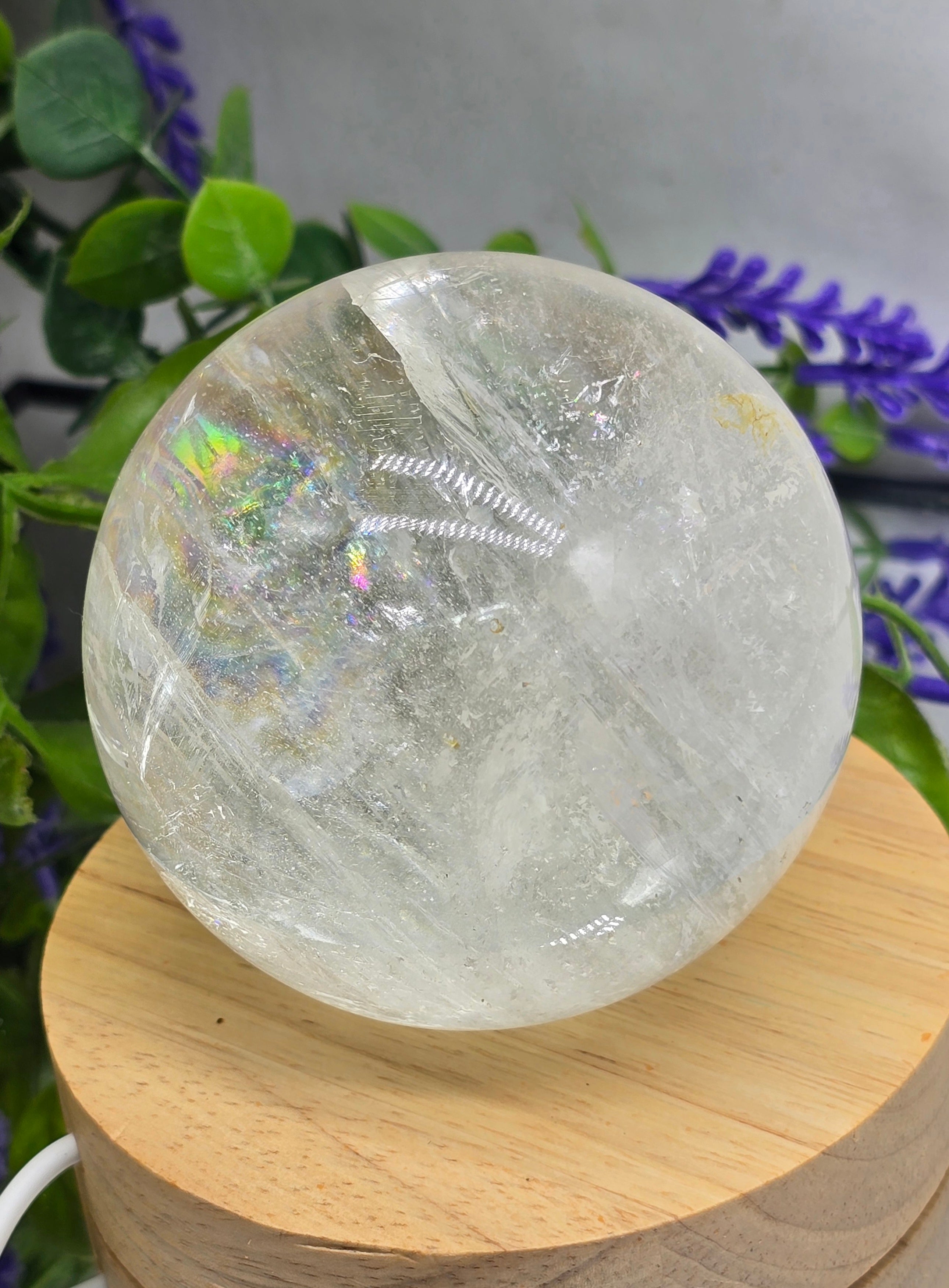 Pure Light Amplifier – Clear Quartz Sphere (8cm, Madagascar) Crystal Wellness